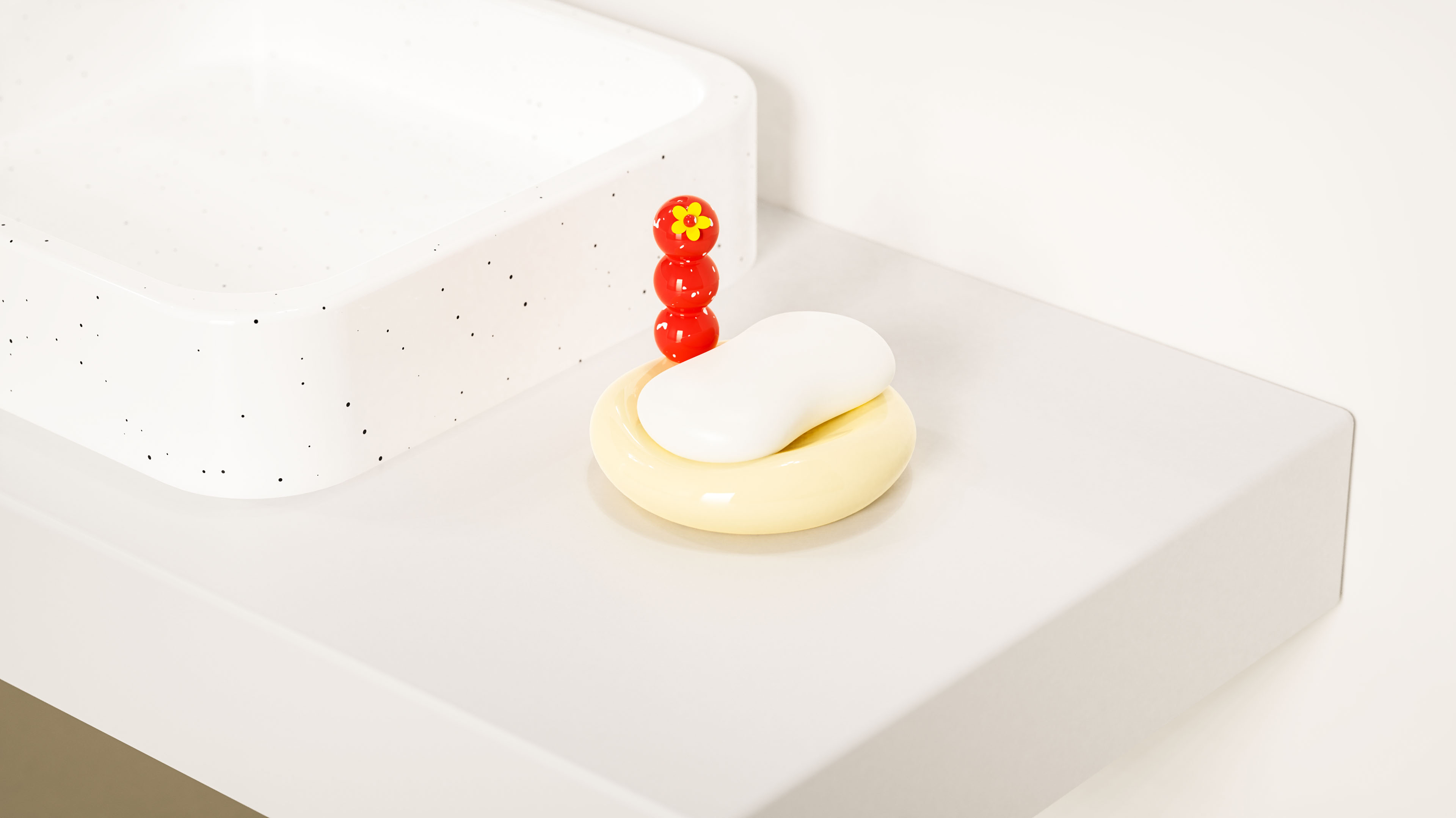 Tomatoes on sticks，Soap box，Cream wind，lovely，gules，Daily Necessities，bathroom，