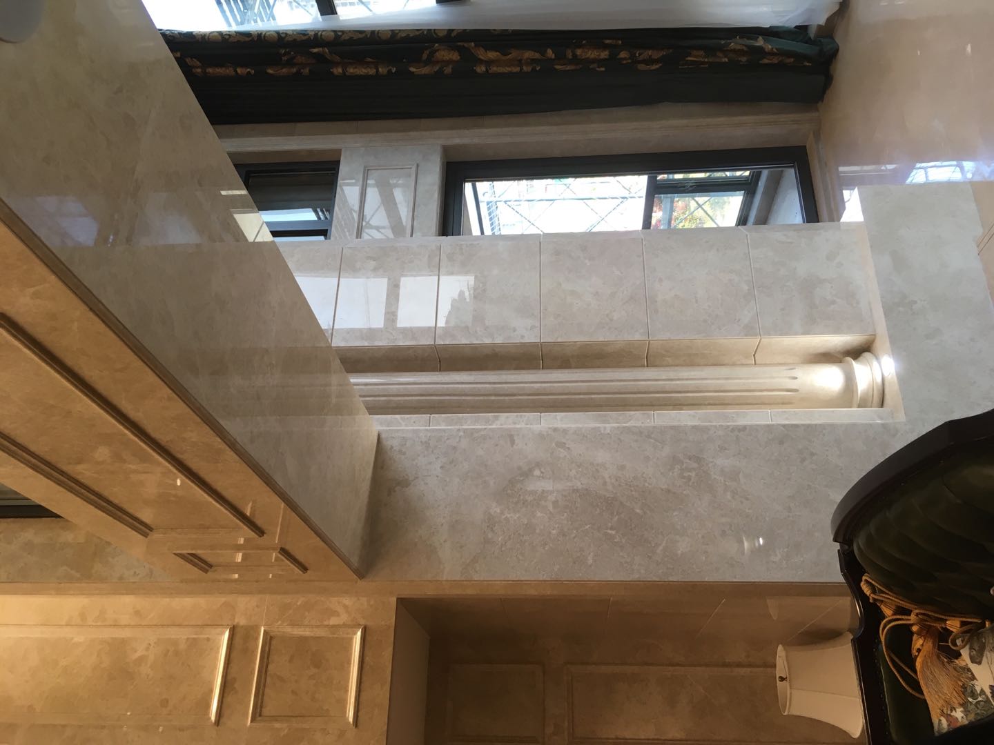 villa, marble, wrought iron，