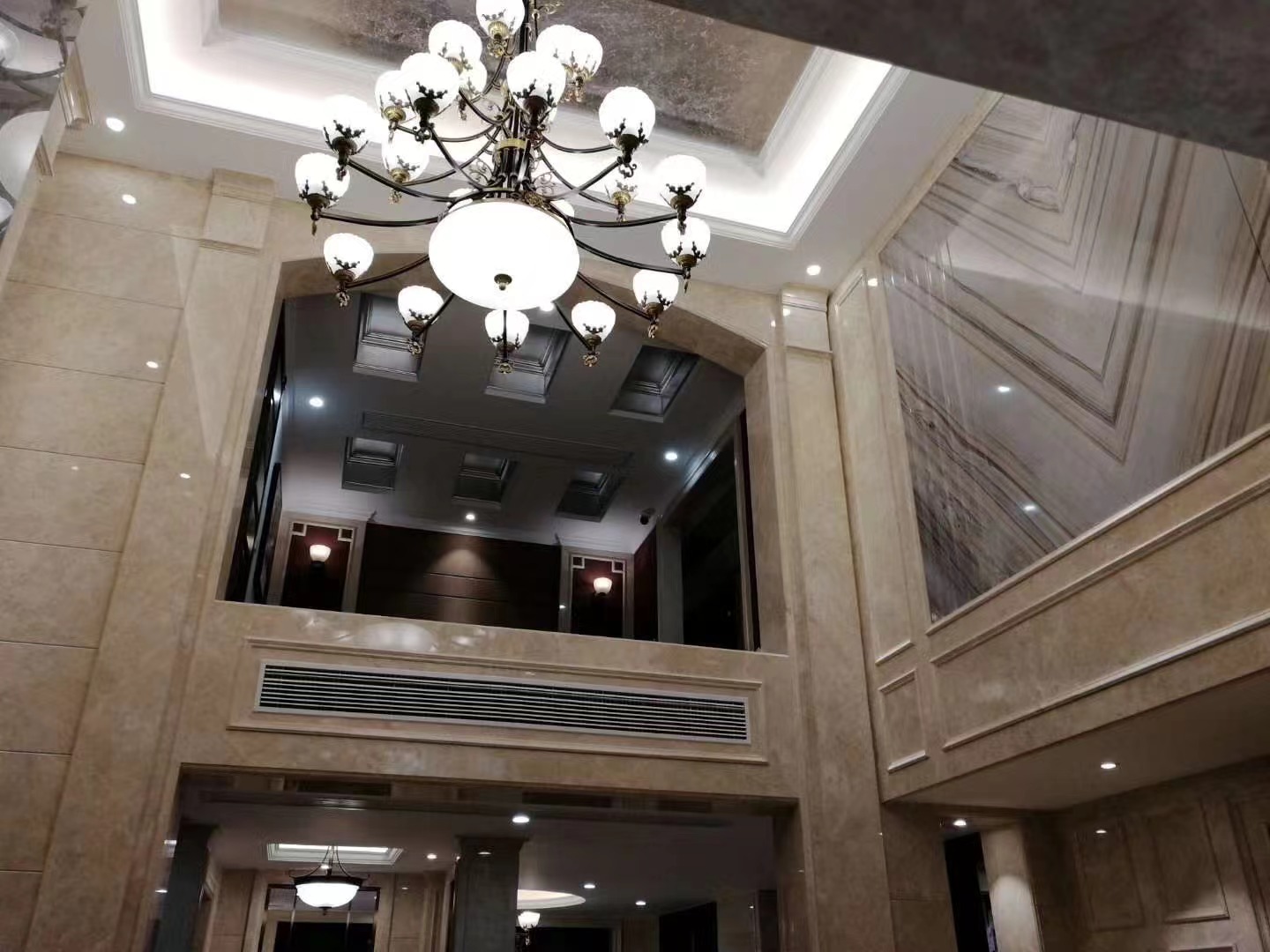 villa, marble, wrought iron，