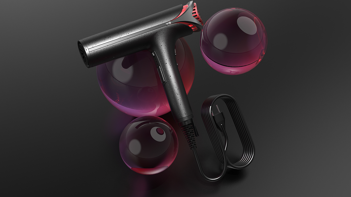 product design，hair drier，Appearance design，industrial design，Structural design，Color matching，