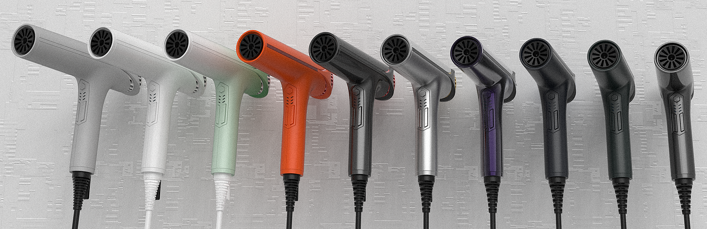 product design，hair drier，Appearance design，industrial design，Structural design，Color matching，