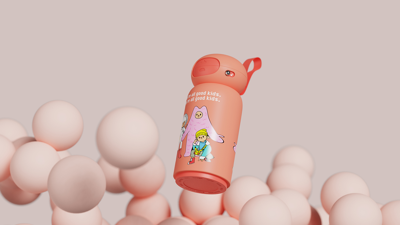 Children's thermos cup，Water cup，Children's products，vacuum cup，product design，