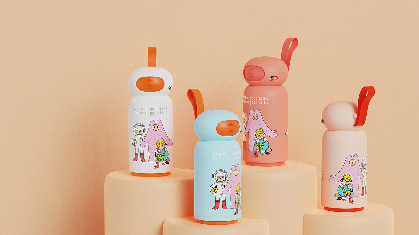 Children's thermos cup，Water cup，Children's products，vacuum cup，product design，