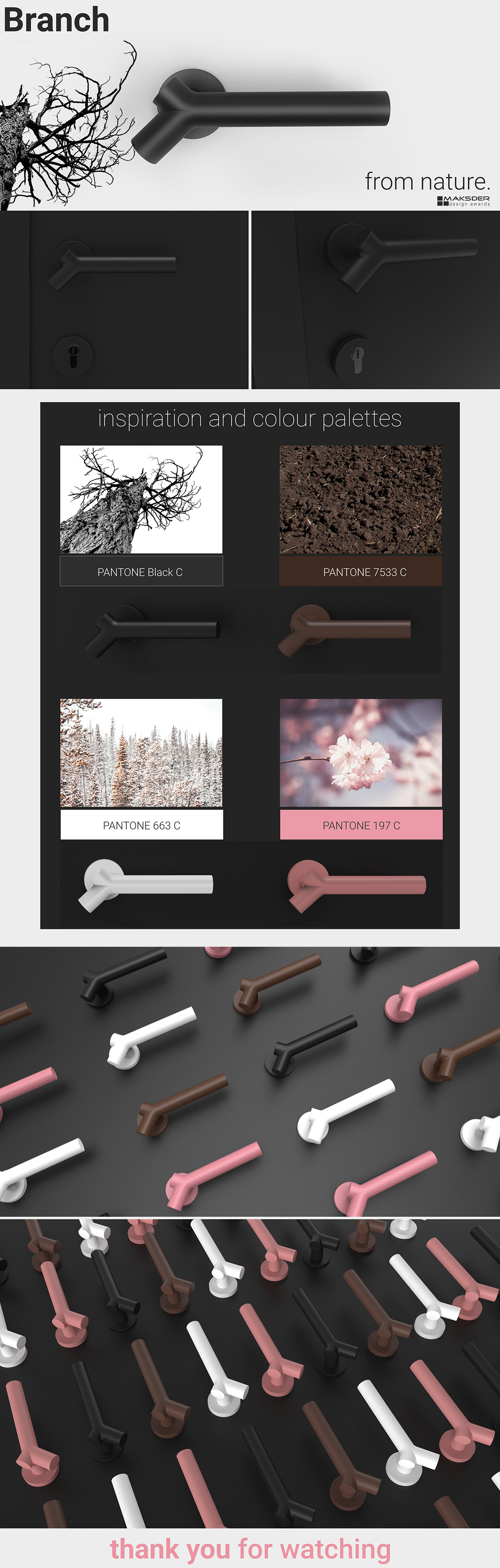 Branch，Door handle，product design，industrial design，