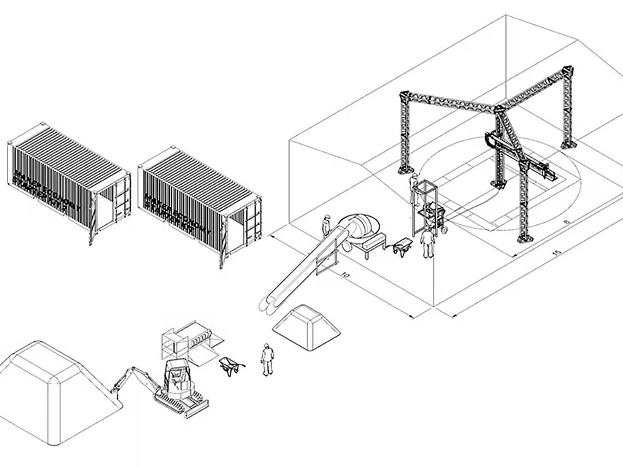 CRANE WASP，sustainable development，Columbia，earth building，3D printing，