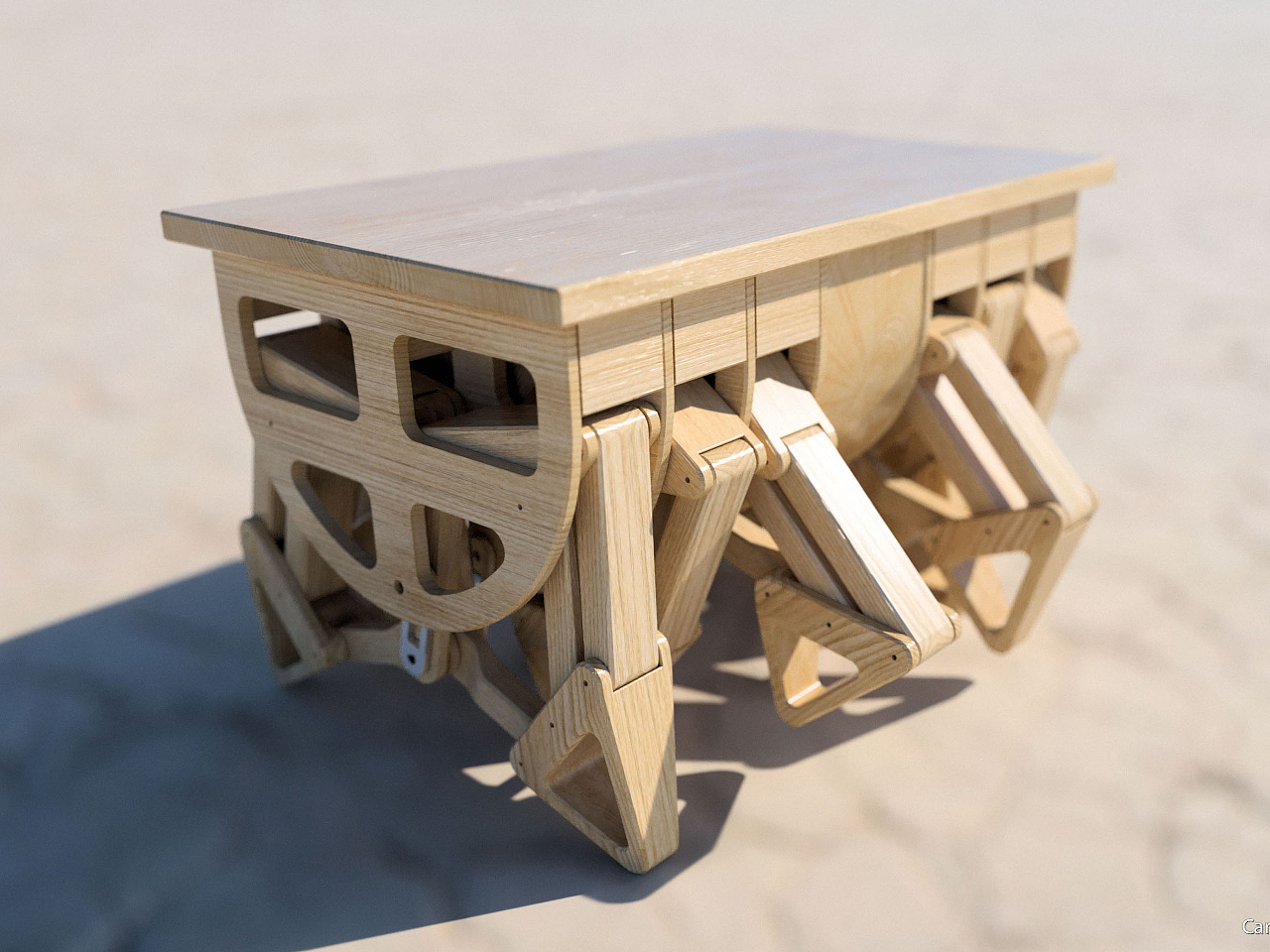 Table，originality，furniture，Walking wooden table，