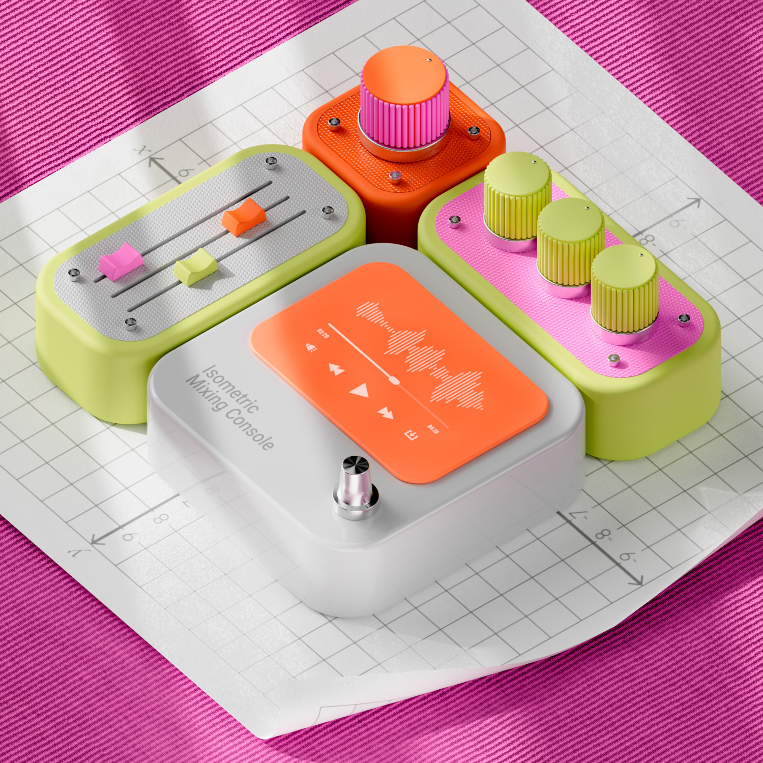 Music controller，Retro style，Console，colorful，