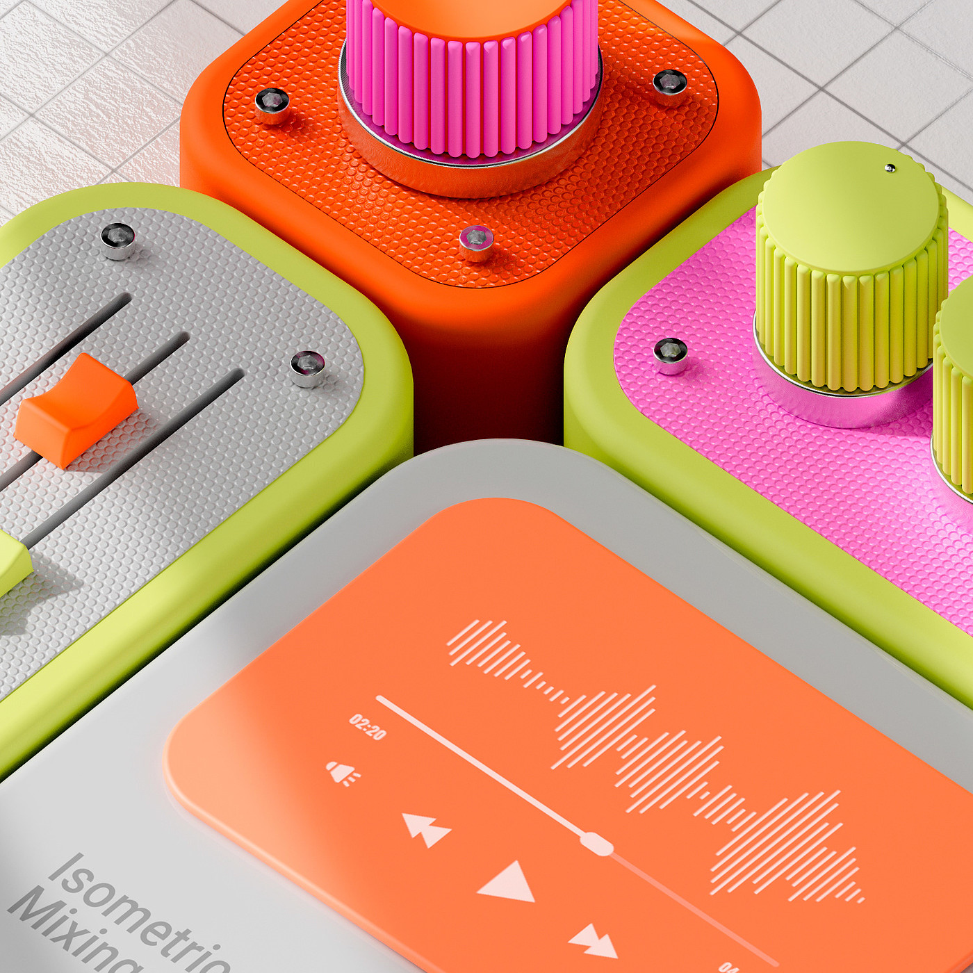 Music controller，Retro style，Console，colorful，