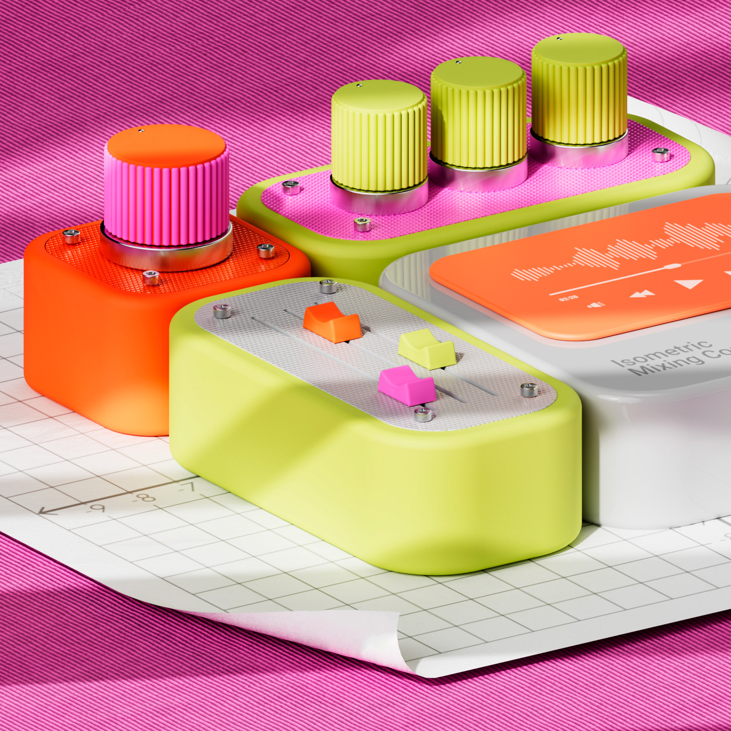 Music controller，Retro style，Console，colorful，