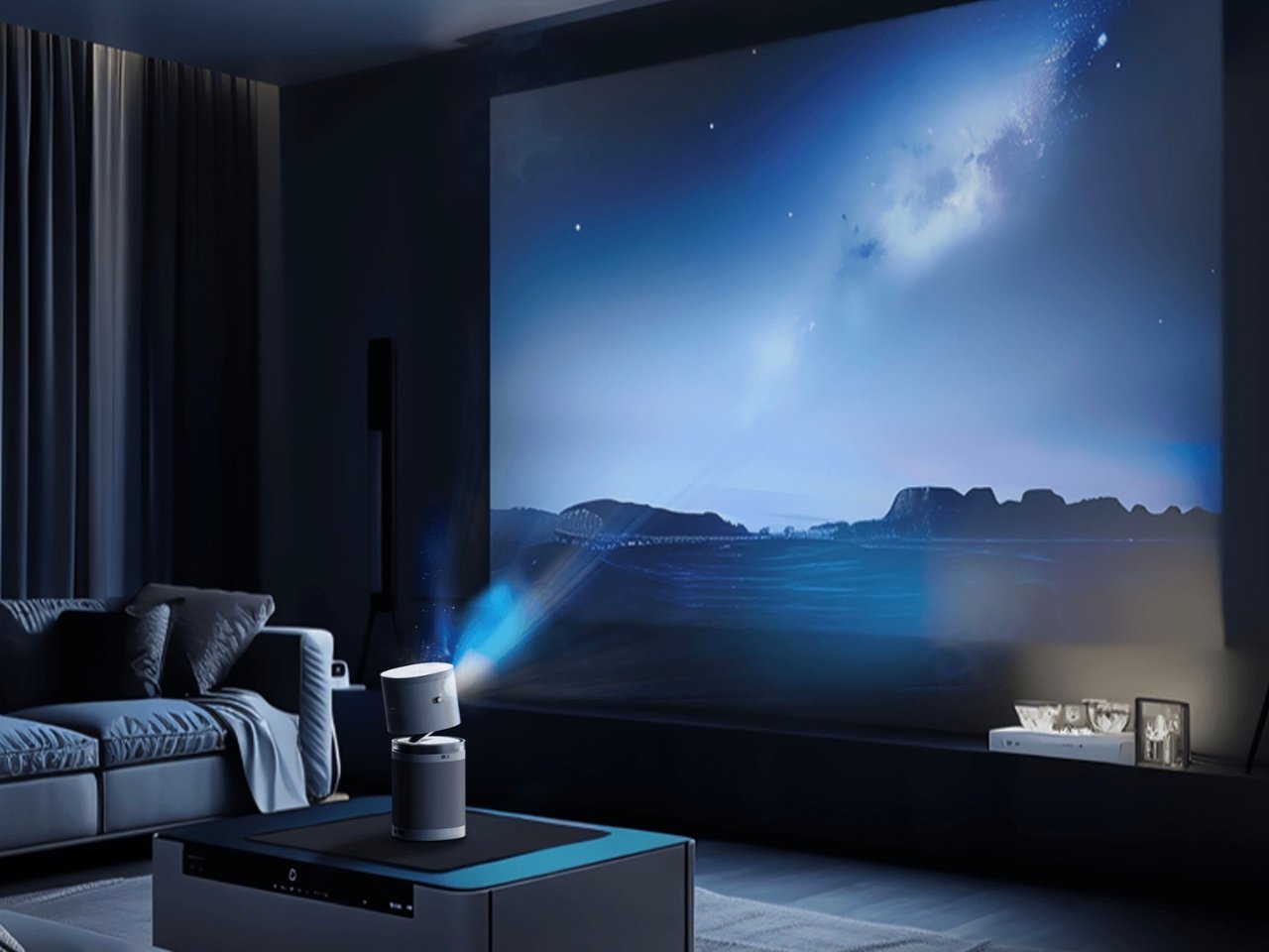 Projector，Mini，Wireless charging，sound，multi-function，