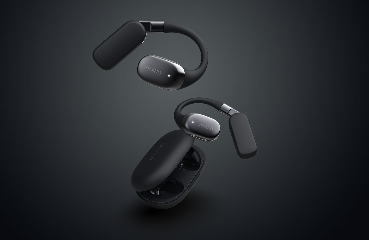 Bluetooth headset, open, OWS, folding storage，