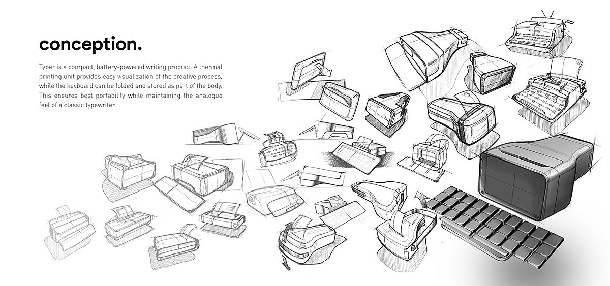 industrial design，electronic product，Retro，typewriter，