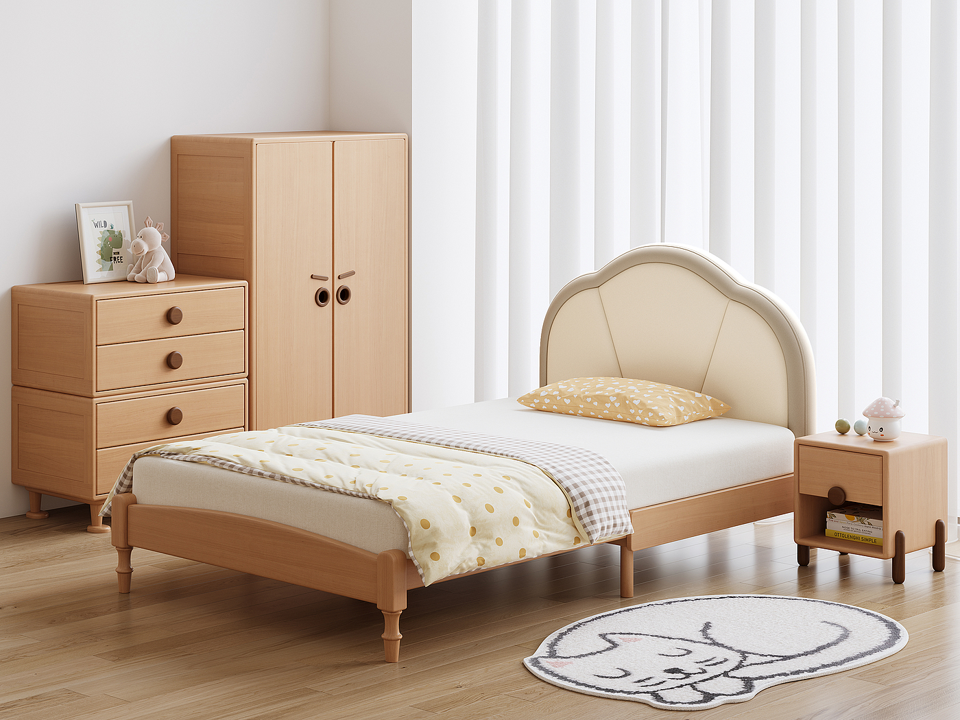 Soft bag bed，Children bed，Telescopic bed，Growing furniture，Solid wood bed，