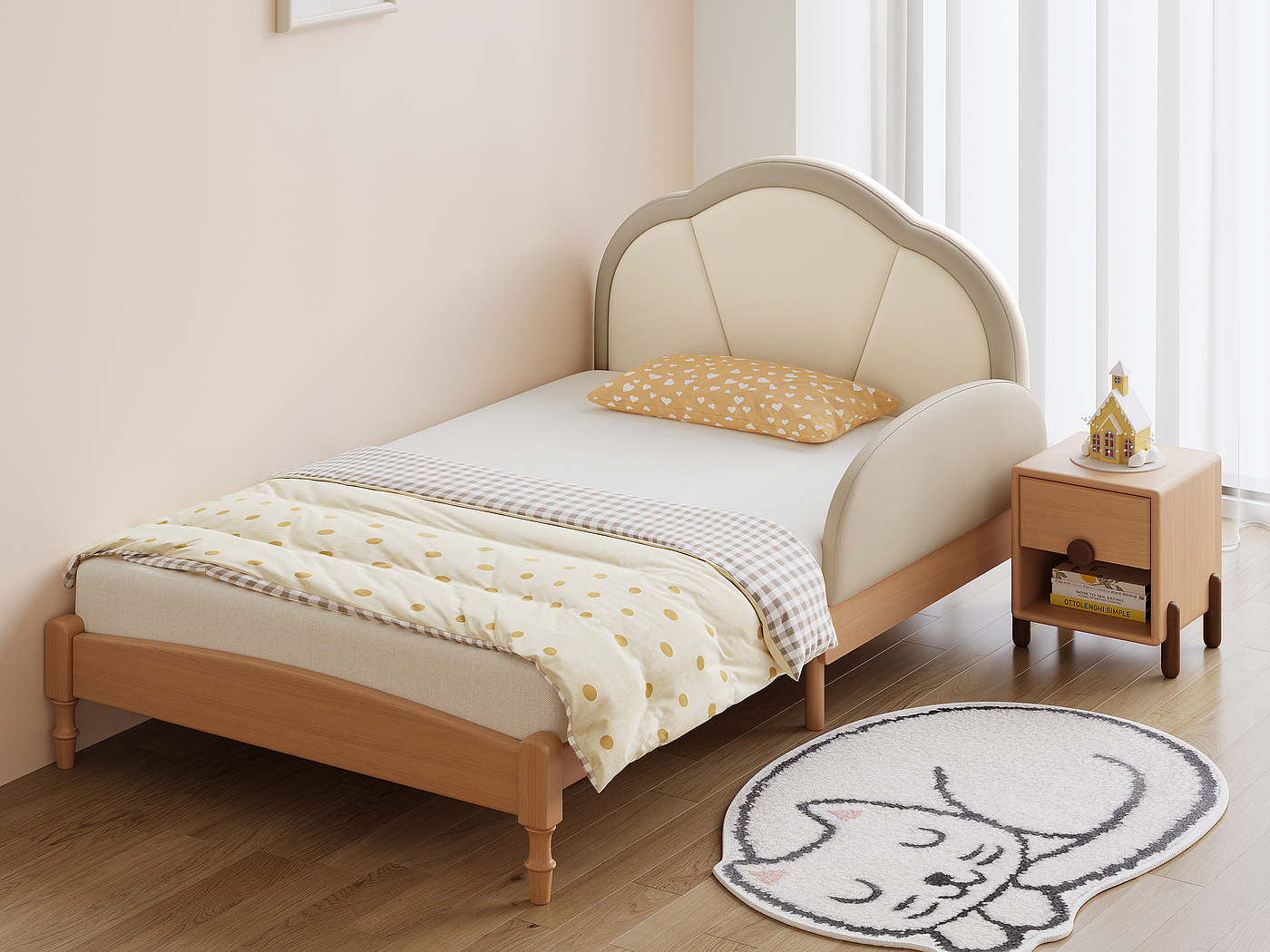 Soft bag bed，Children bed，Telescopic bed，Growing furniture，Solid wood bed，