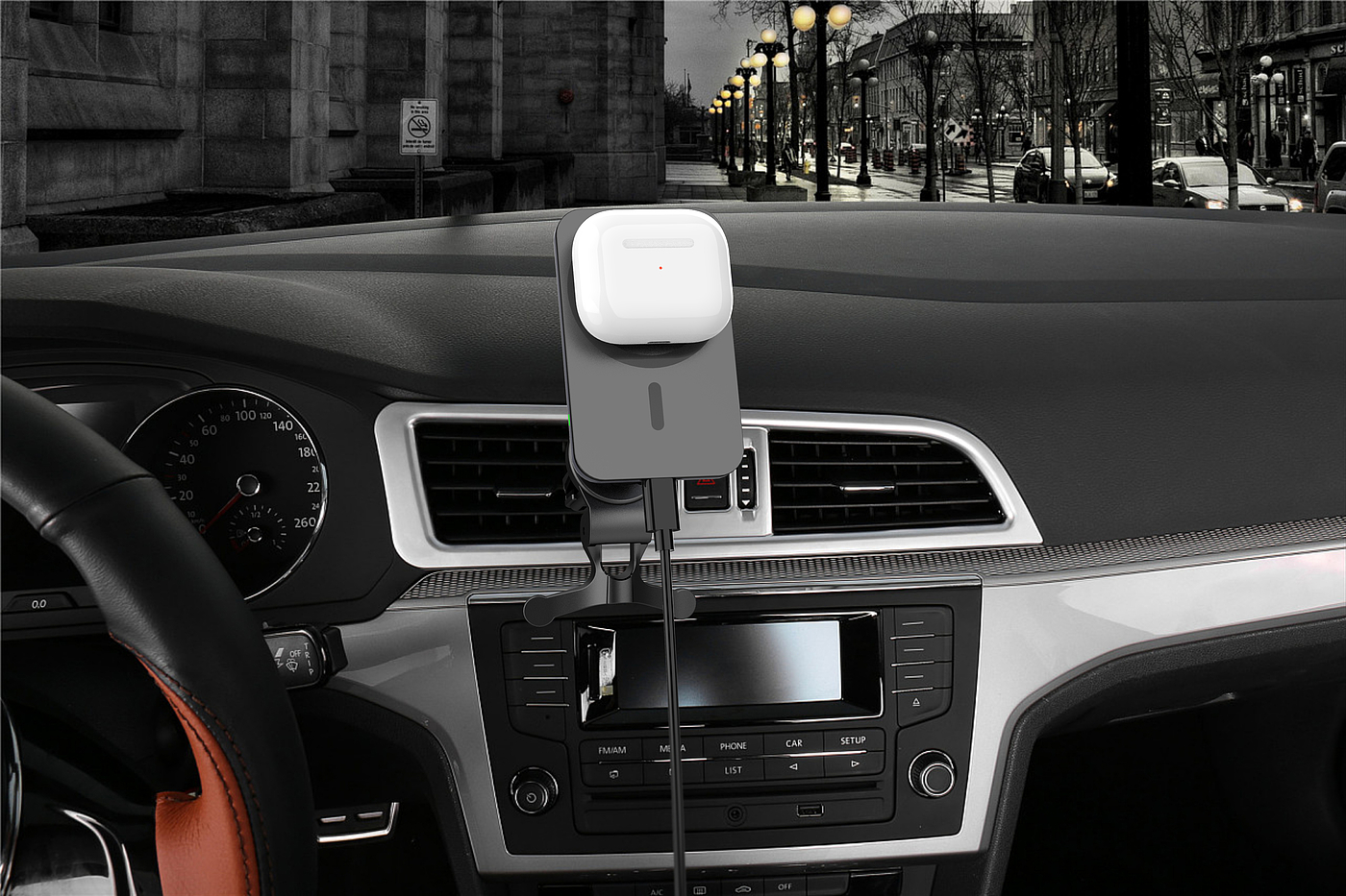 Magnetic suction car holder with watch wireless charger，