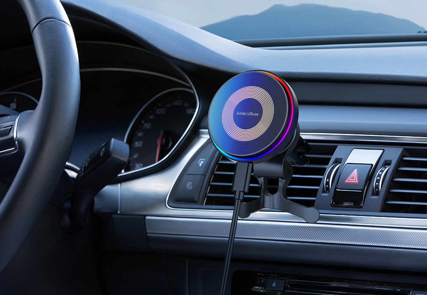 Magnetic suction car wireless charger，