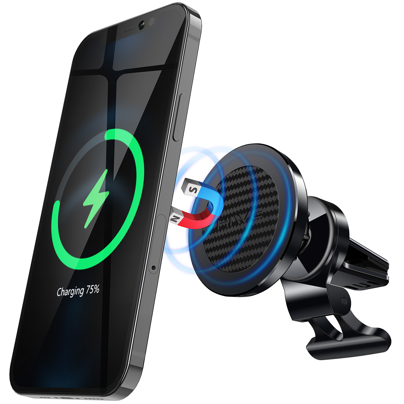 Magnetic suction car wireless charger，