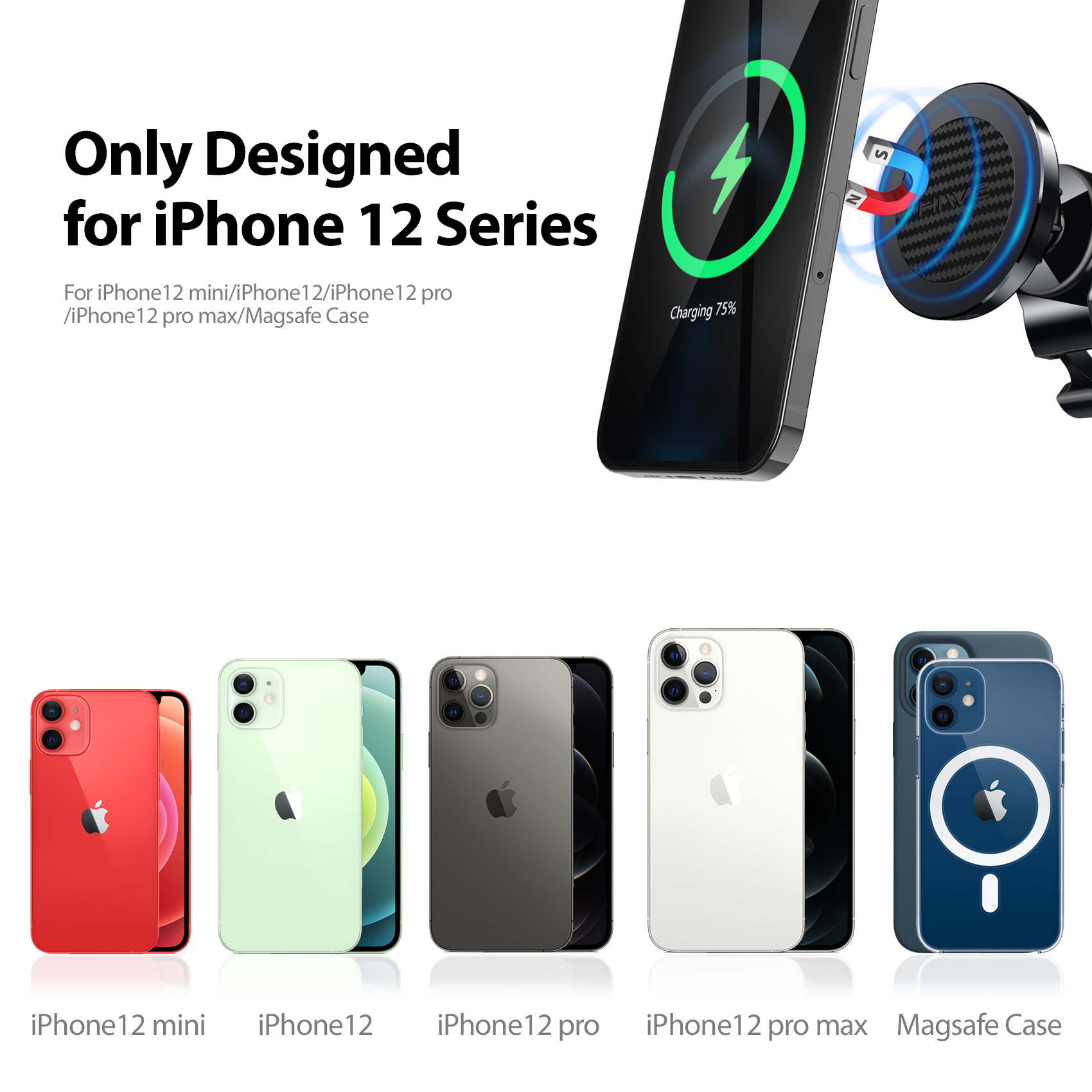 Magnetic suction car wireless charger，