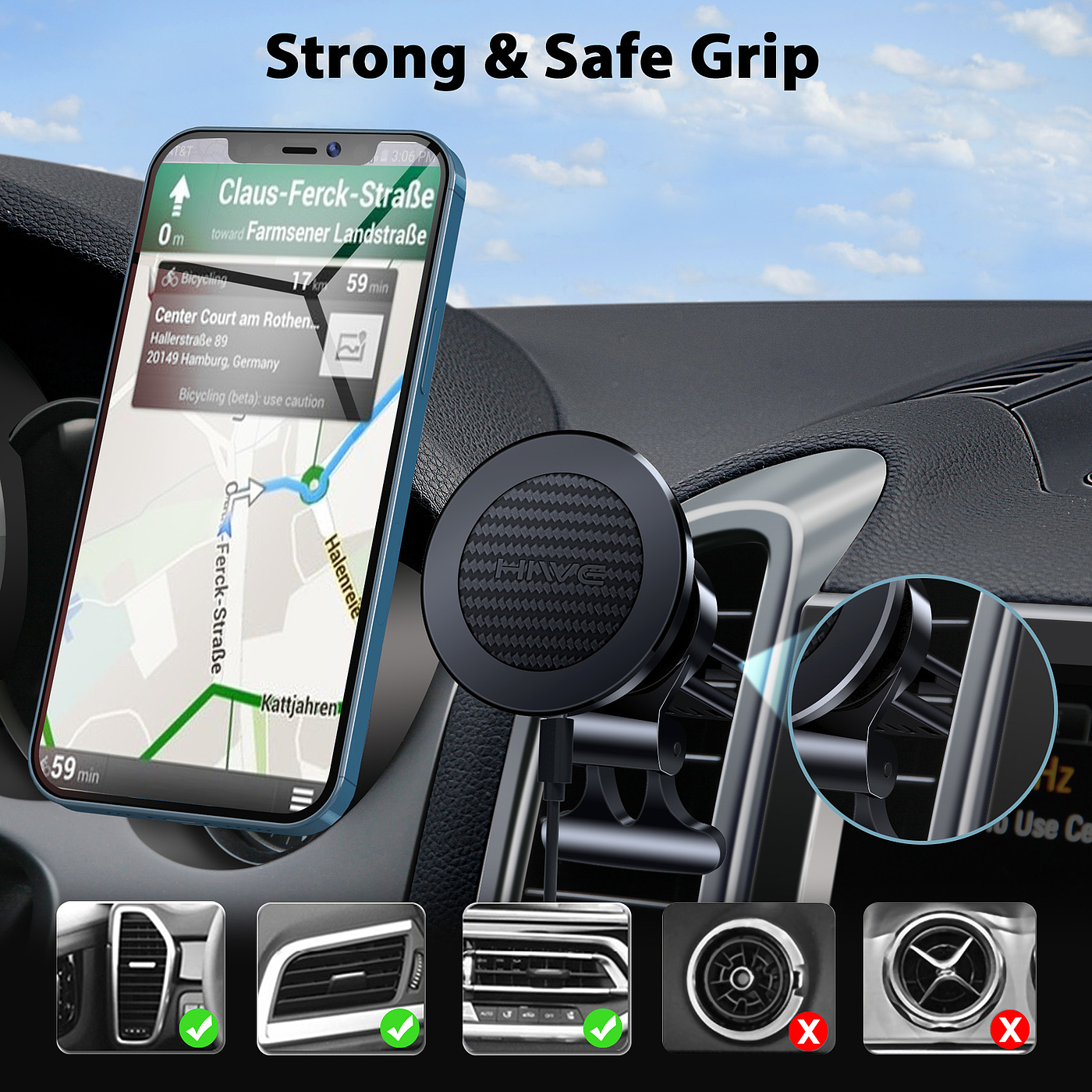 Magnetic suction car wireless charger，