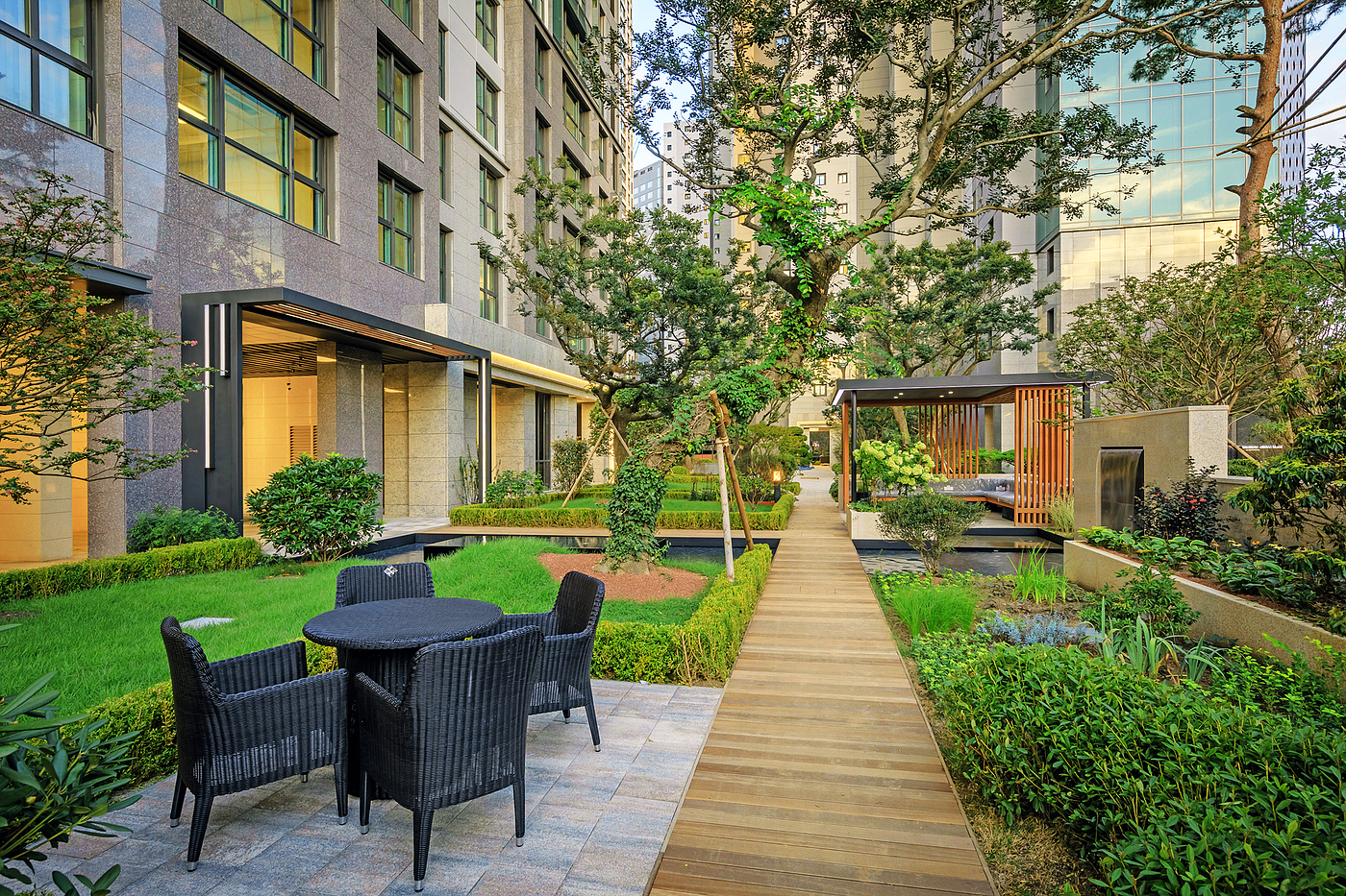 apartment，korea，space，garden，building，