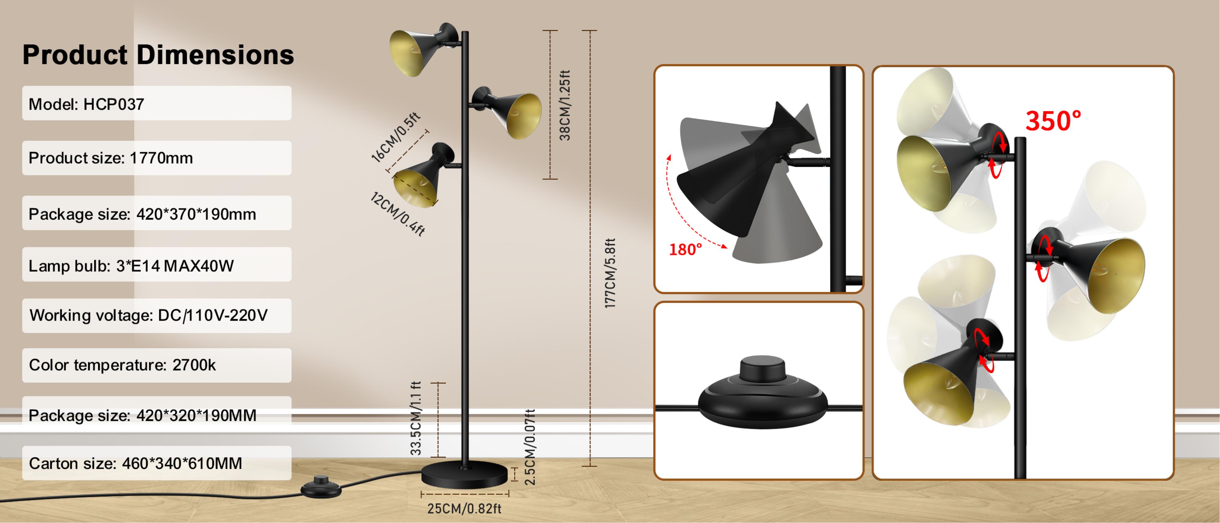 Floor lamp，lamps and lanterns，Horn light，Reading lamp，