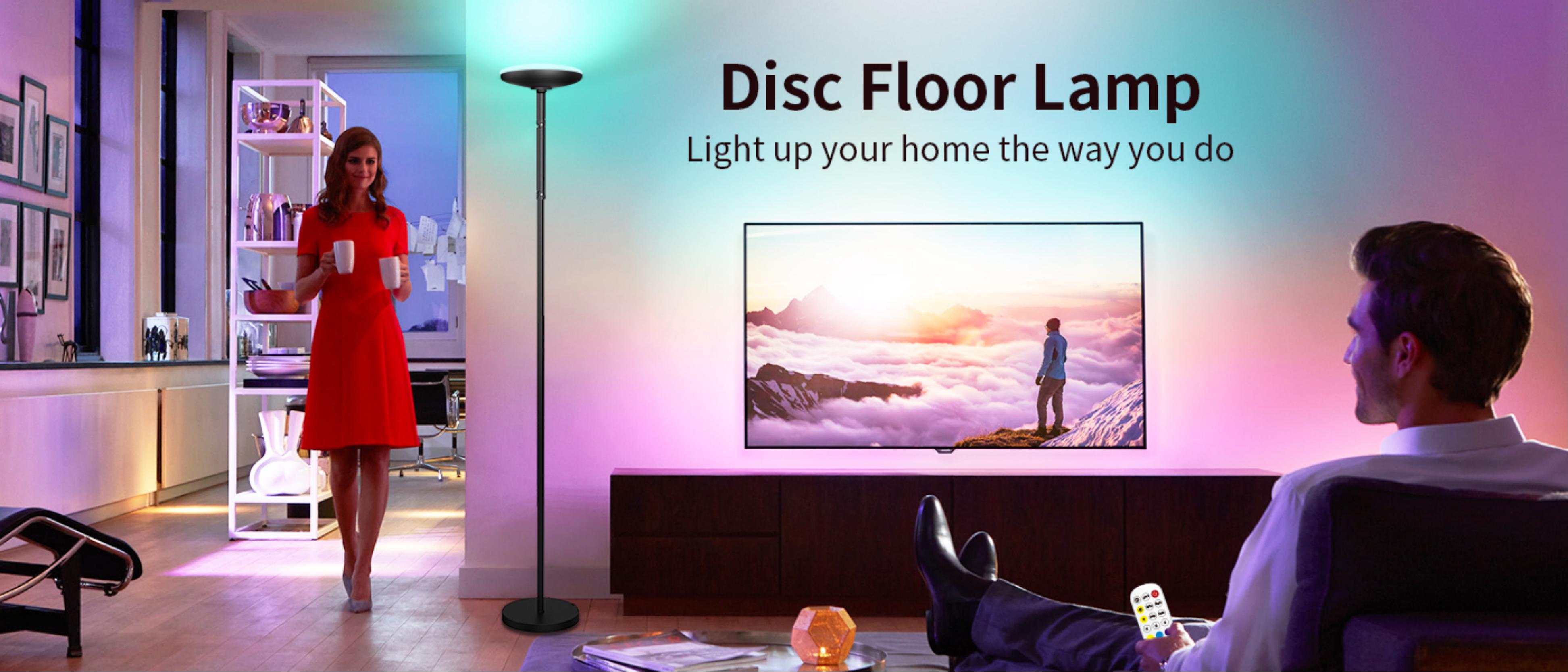 Floor lamp，Atmosphere lamp，GVVOO HOME: Disc Floor Lamp，