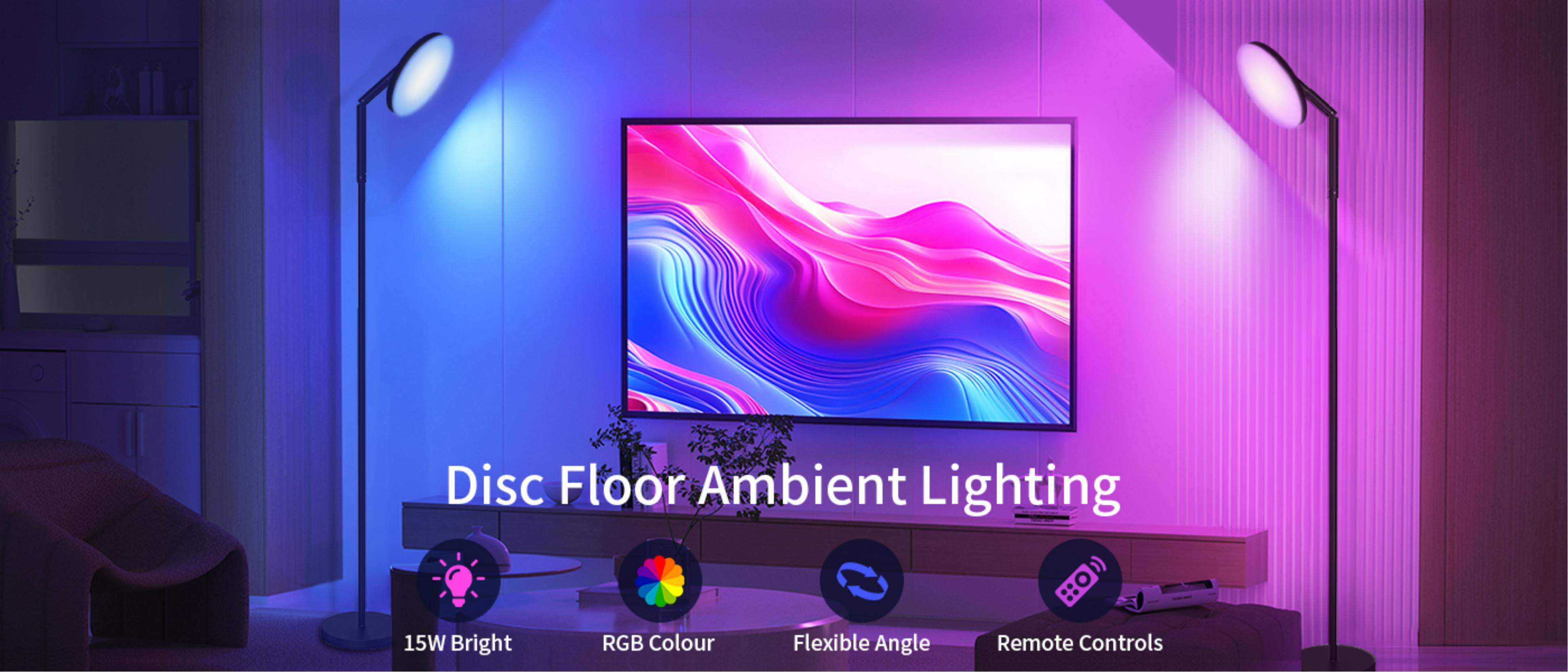 Floor lamp，Atmosphere lamp，GVVOO HOME: Disc Floor Lamp，