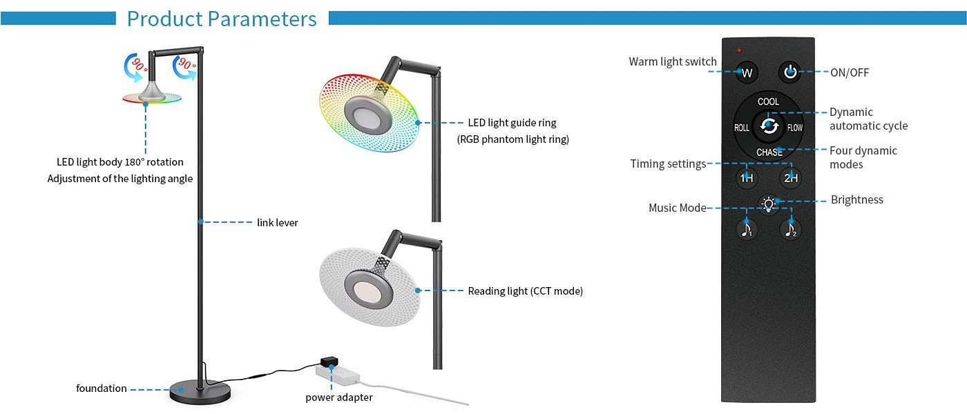 MOCMO HOME:DIY Bluetooth Floor Lamp，Floor lamp，Atmosphere lamp，