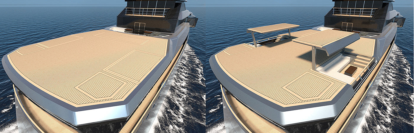 horizon，yacht，ship，vehicle，3D rendering，