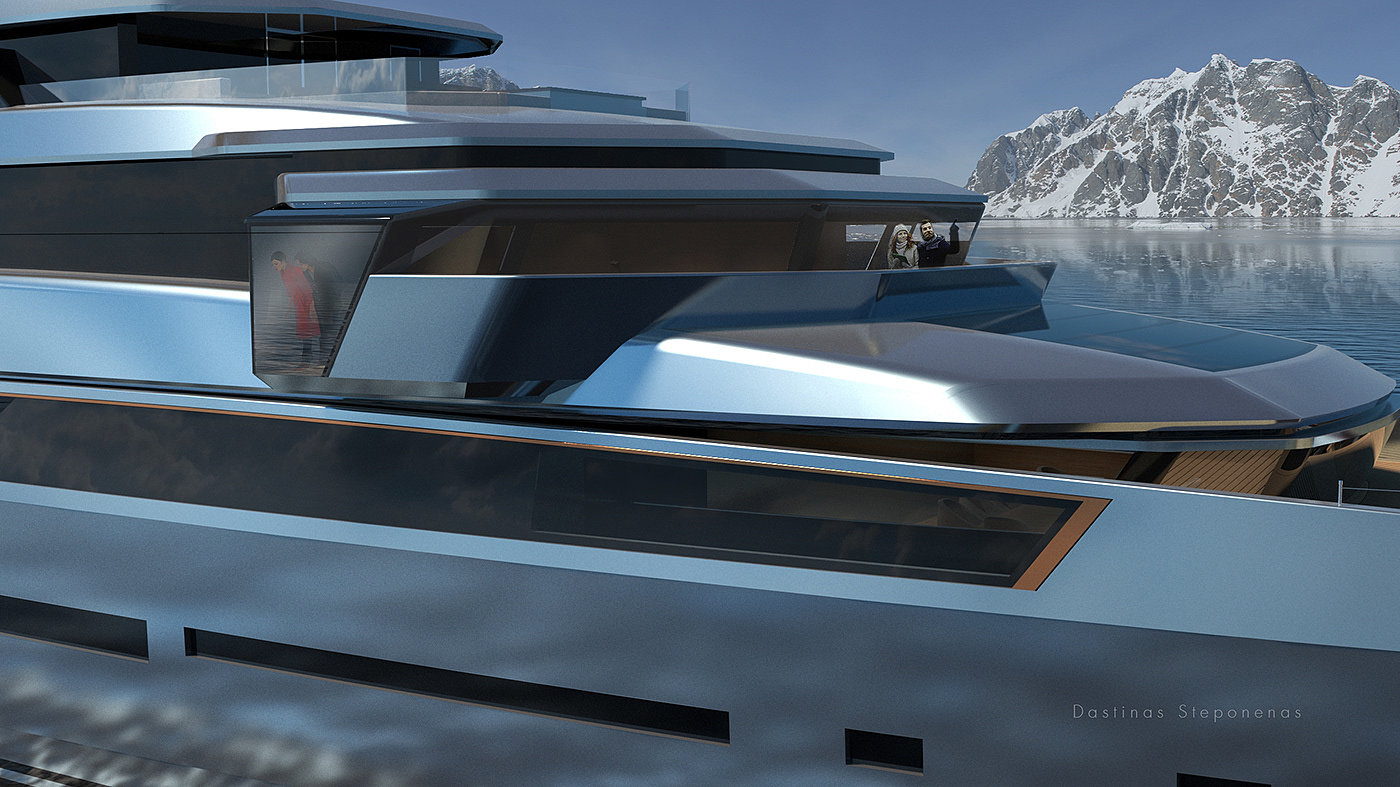 horizon，yacht，ship，vehicle，3D rendering，