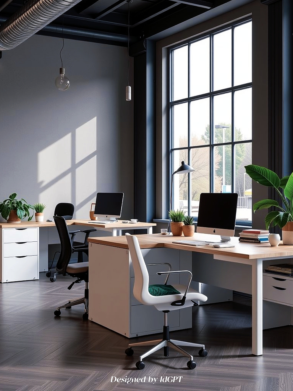 AIGC, AI, office products, office desks and chairs，