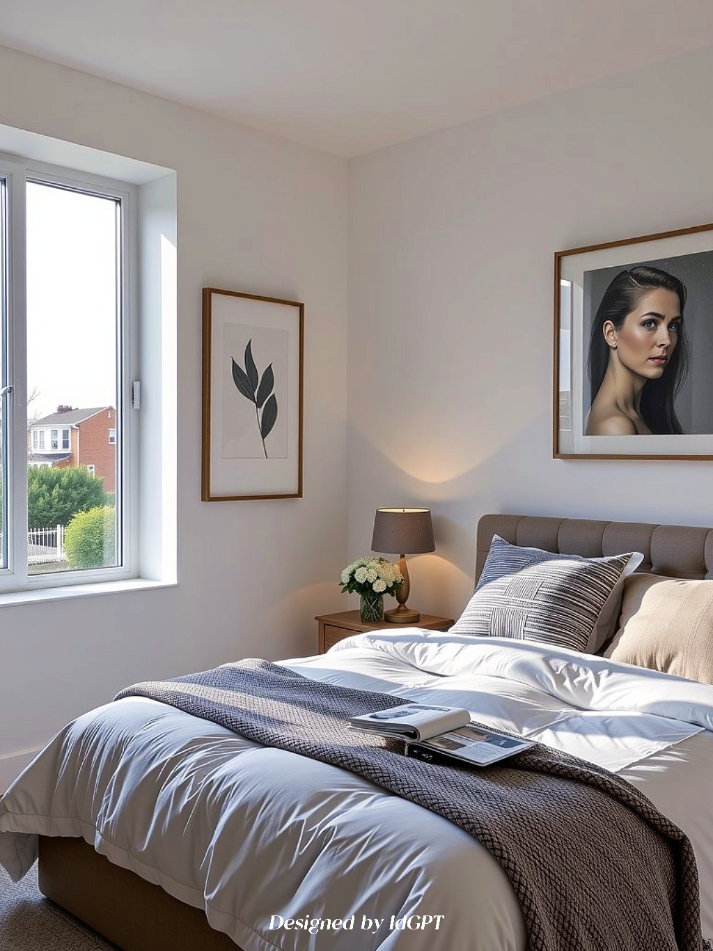 AIGC, AI, home, wooden bed，