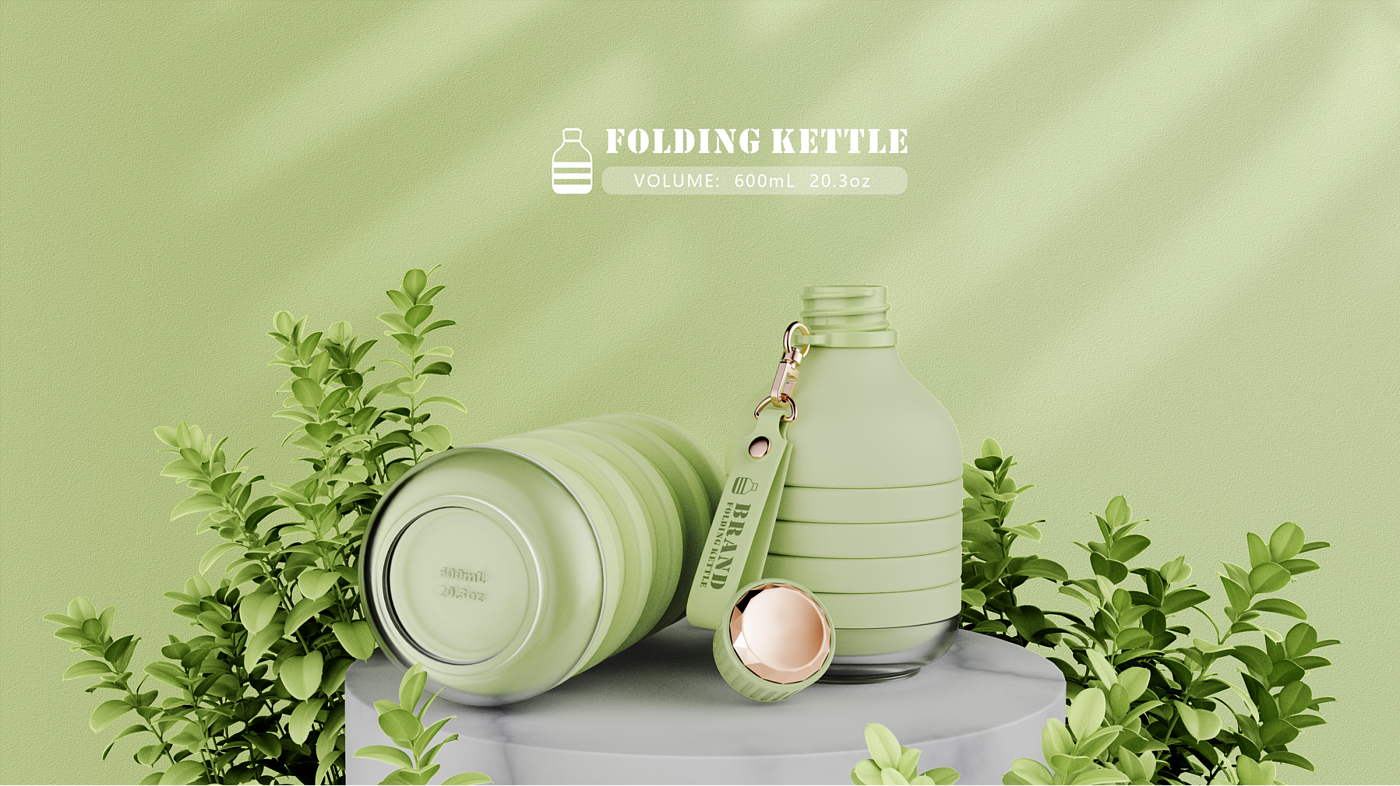 outdoor sport，kettle，Foldable kettle，lovely and delicate，Silica gel products，