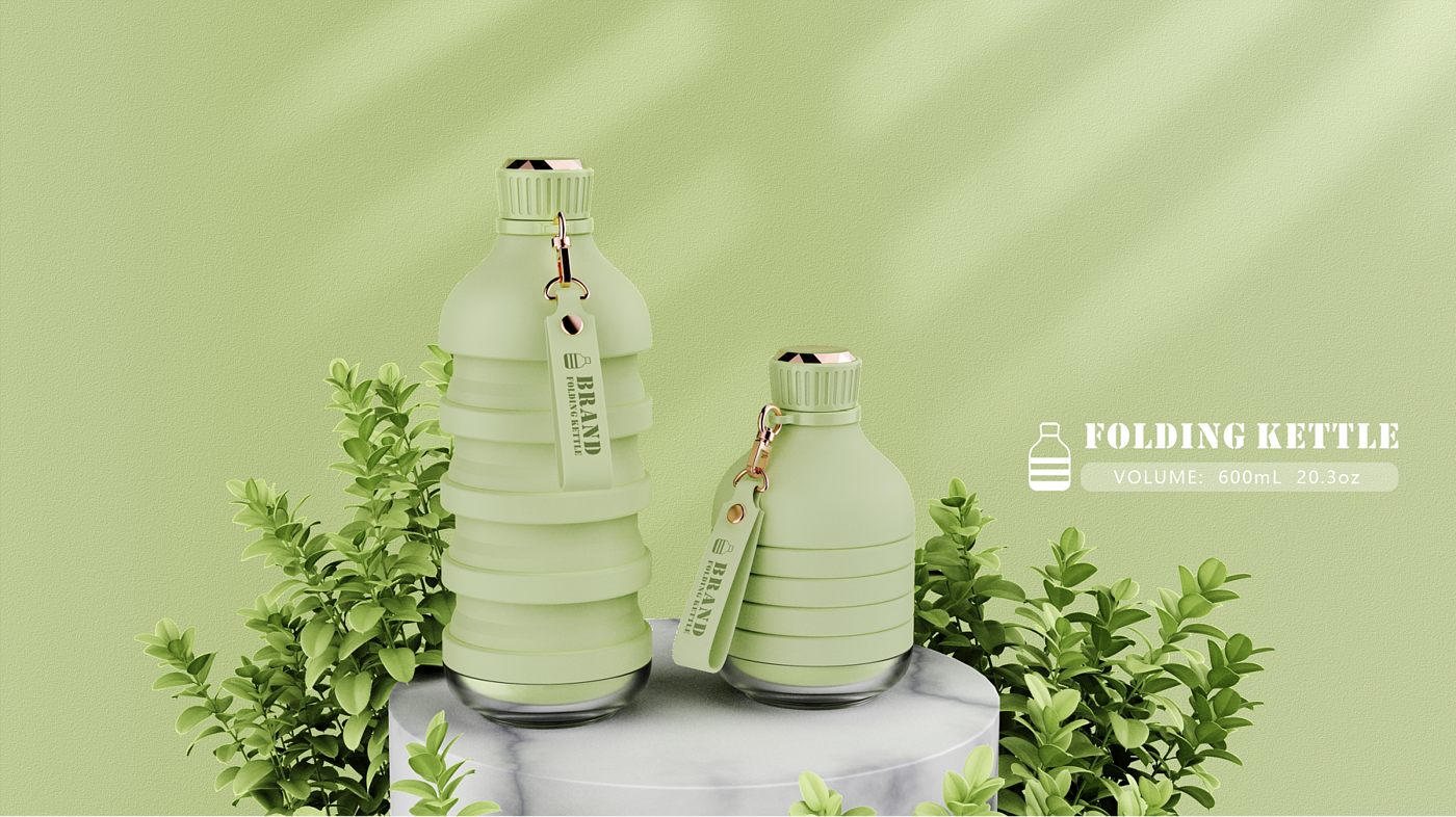 outdoor sport，kettle，Foldable kettle，lovely and delicate，Silica gel products，