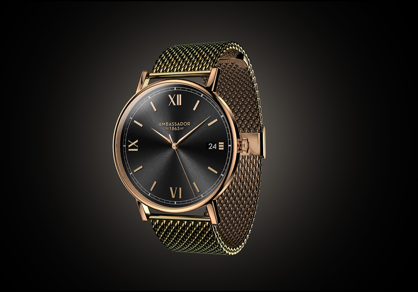 3D rendering，Ambasador Watch，keyshot，solidworks，
