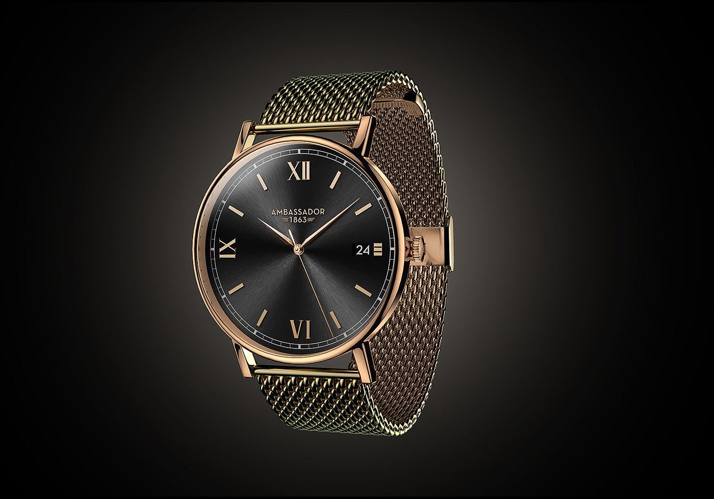 3D rendering，Ambasador Watch，keyshot，solidworks，