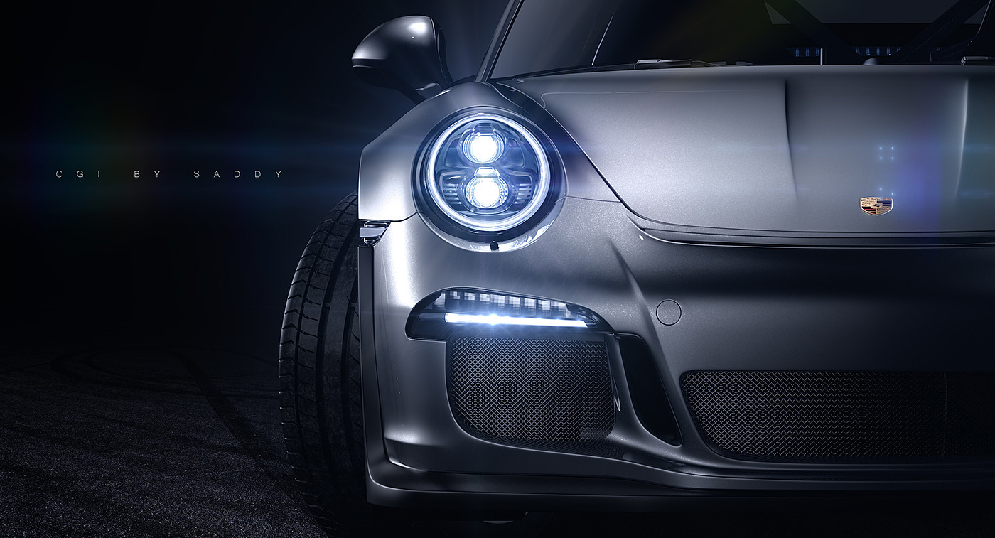 Porsche 911，GT3 RS，CGI渲染，vray，保时捷，