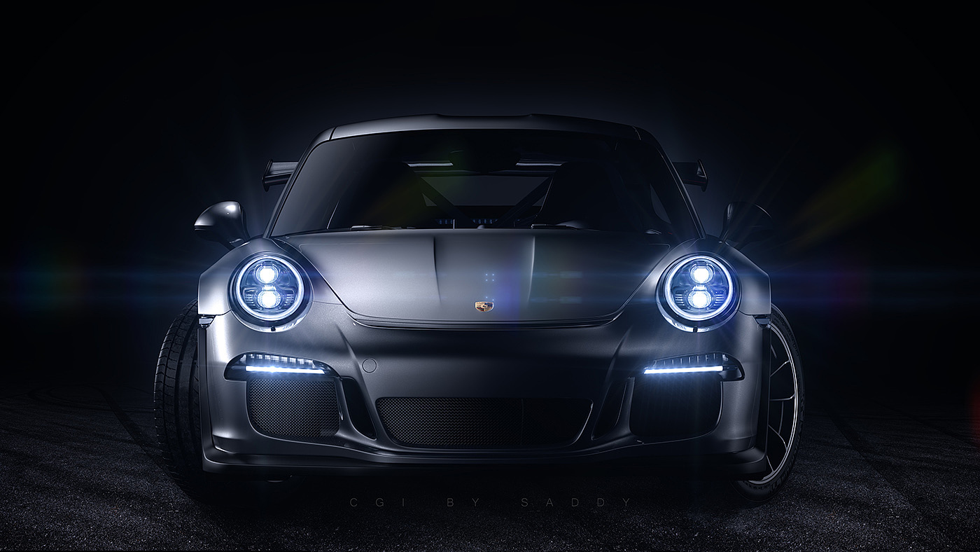 Porsche 911，GT3 RS，CGI渲染，vray，保时捷，