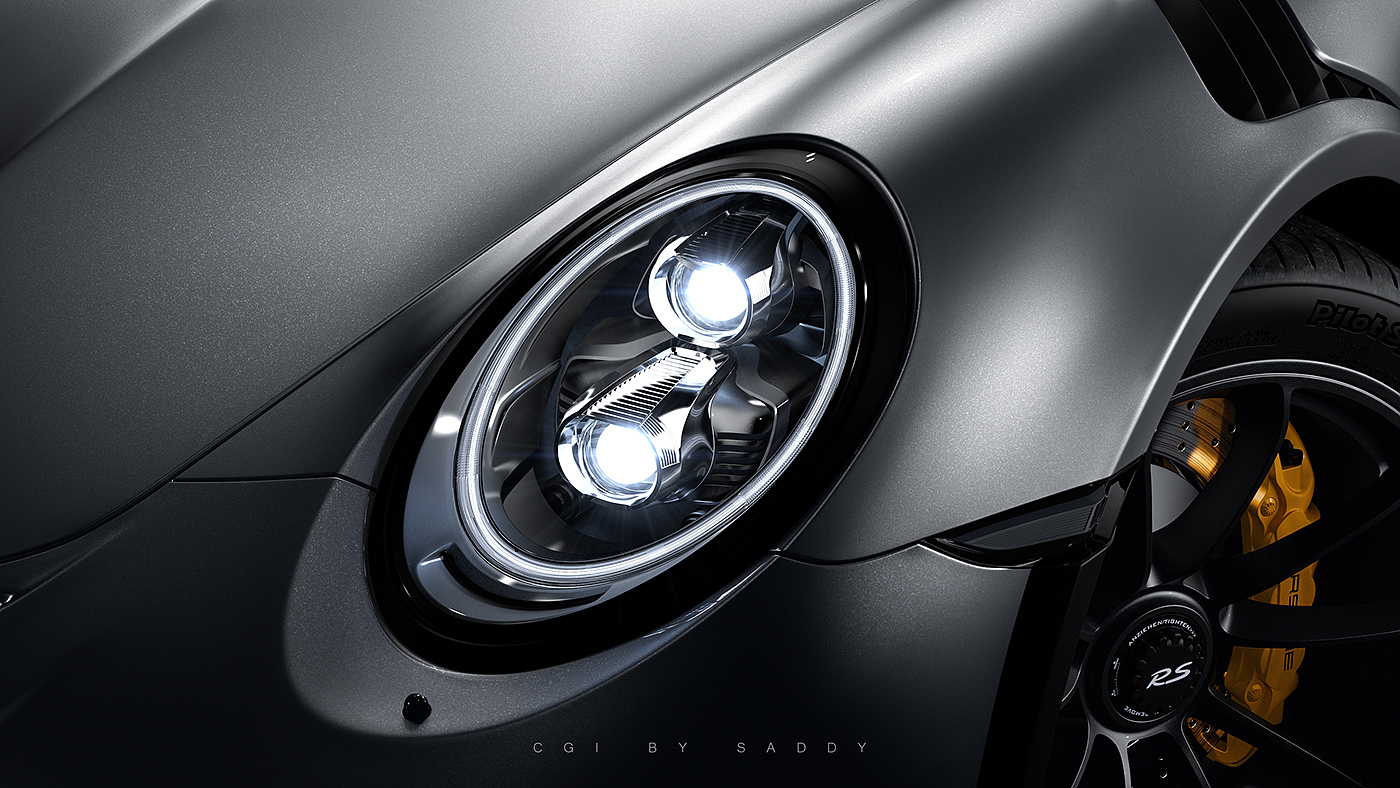 Porsche 911，GT3 RS，CGI渲染，vray，保时捷，