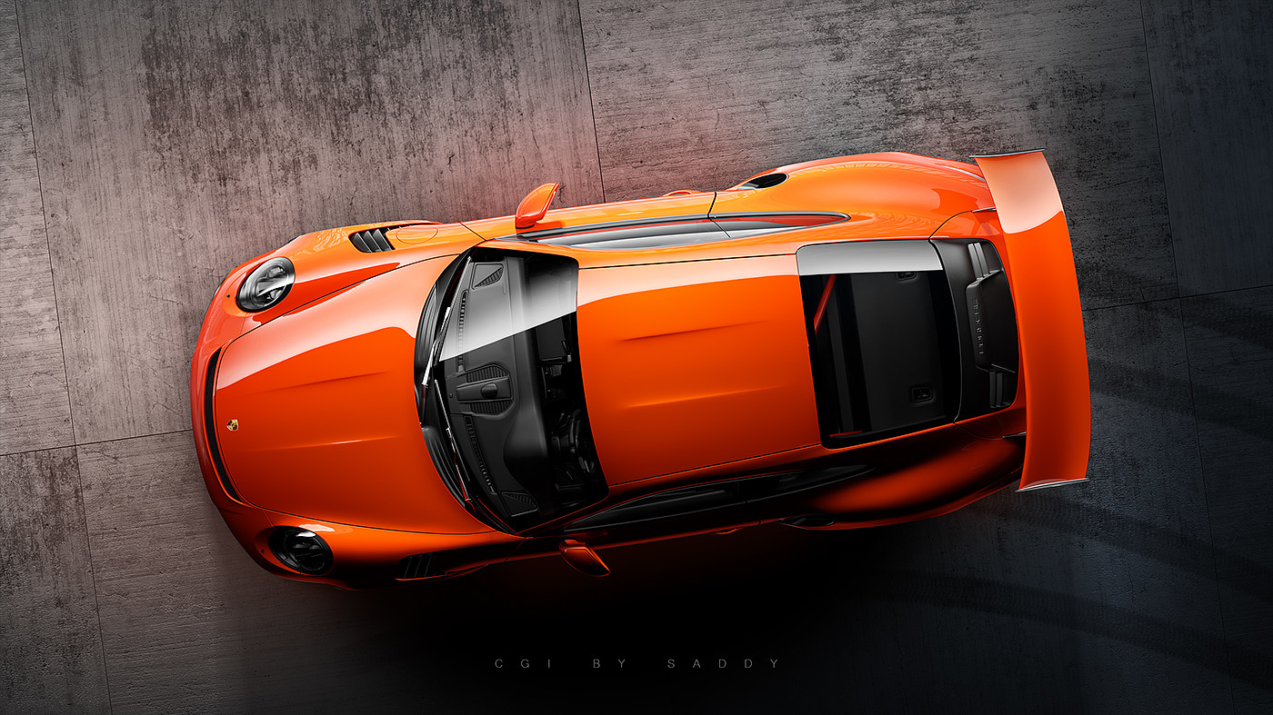 Porsche 911，GT3 RS，CGI rendering，vray，Porsche，