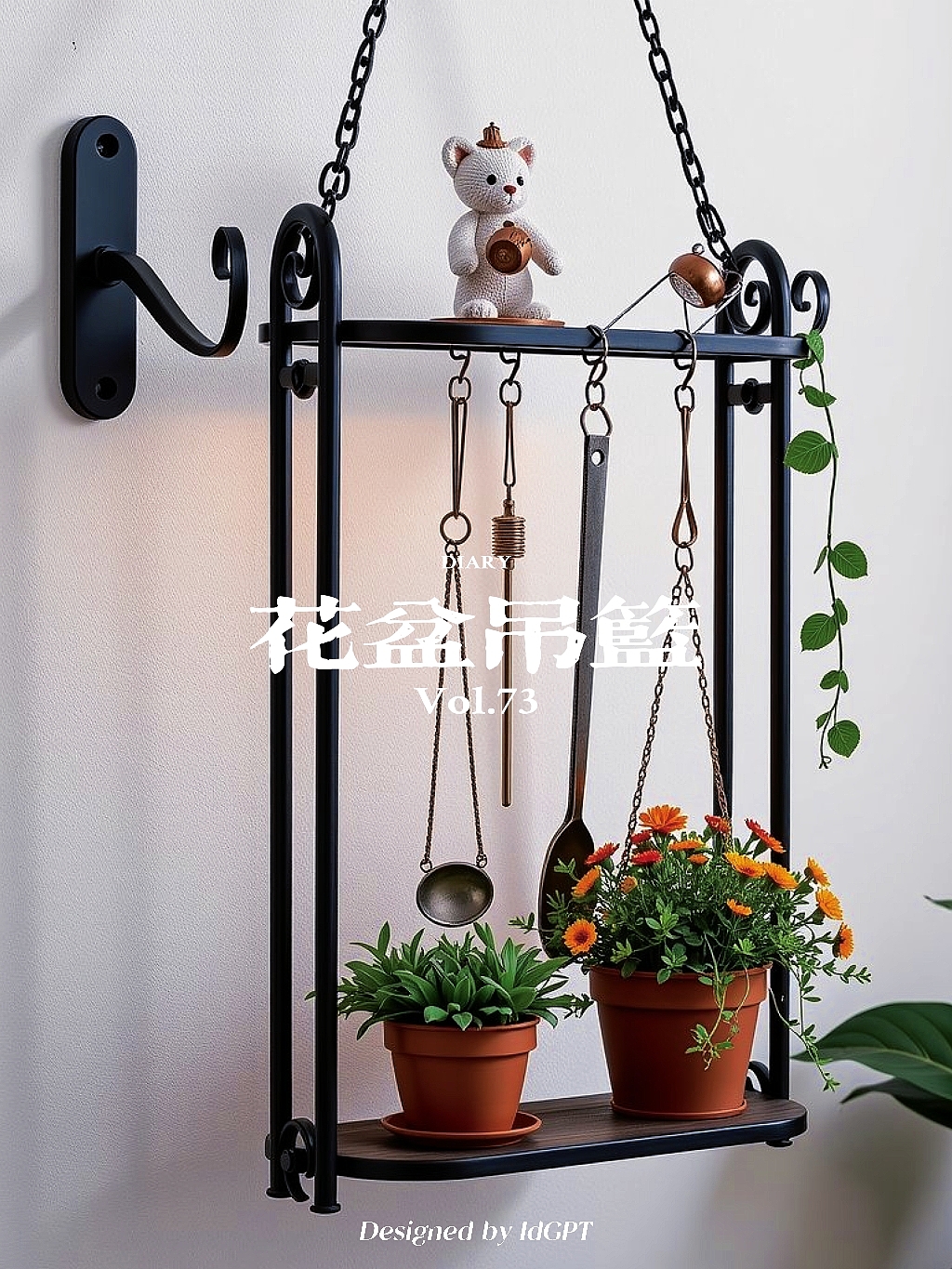 AIGC, AI, home, flower pot hanging basket，