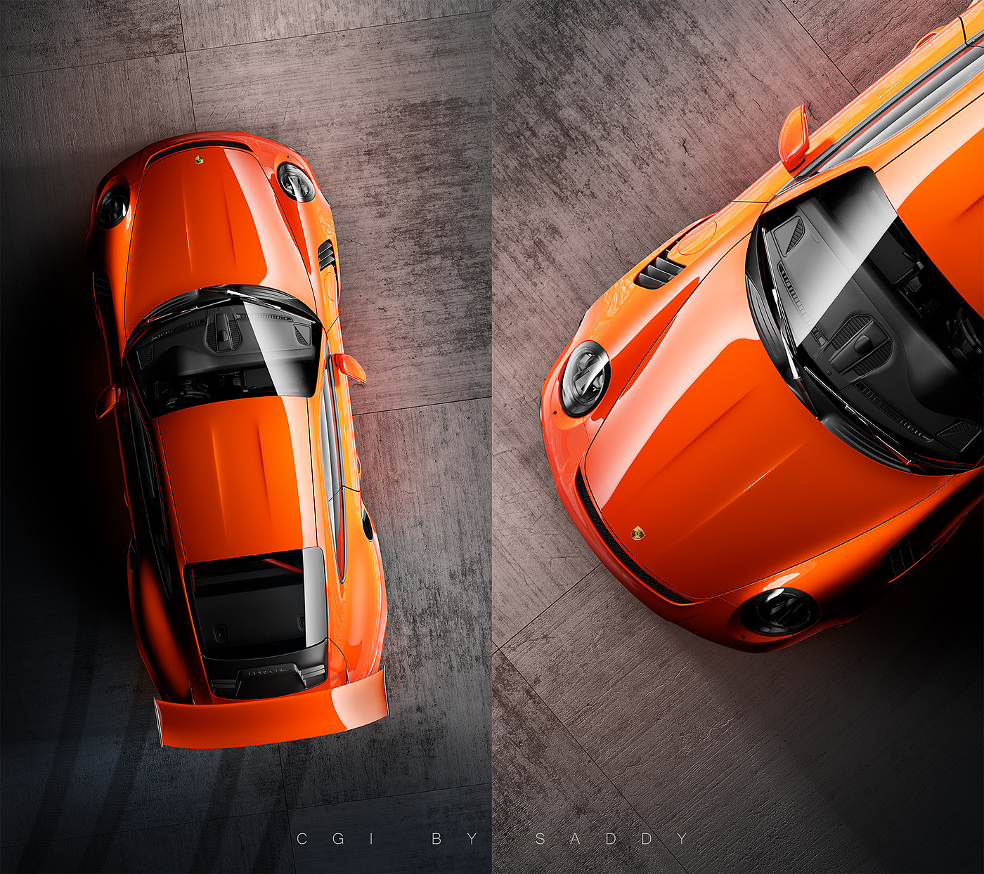 Porsche 911，GT3 RS，CGI渲染，vray，保时捷，