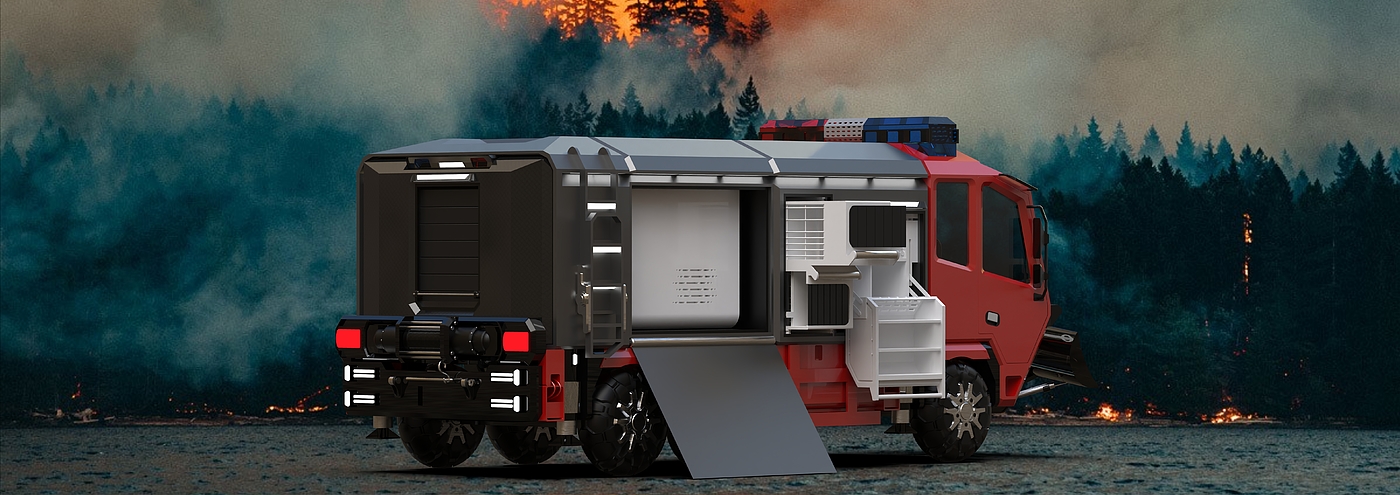 Fire truck, rescue, rescue, modular，