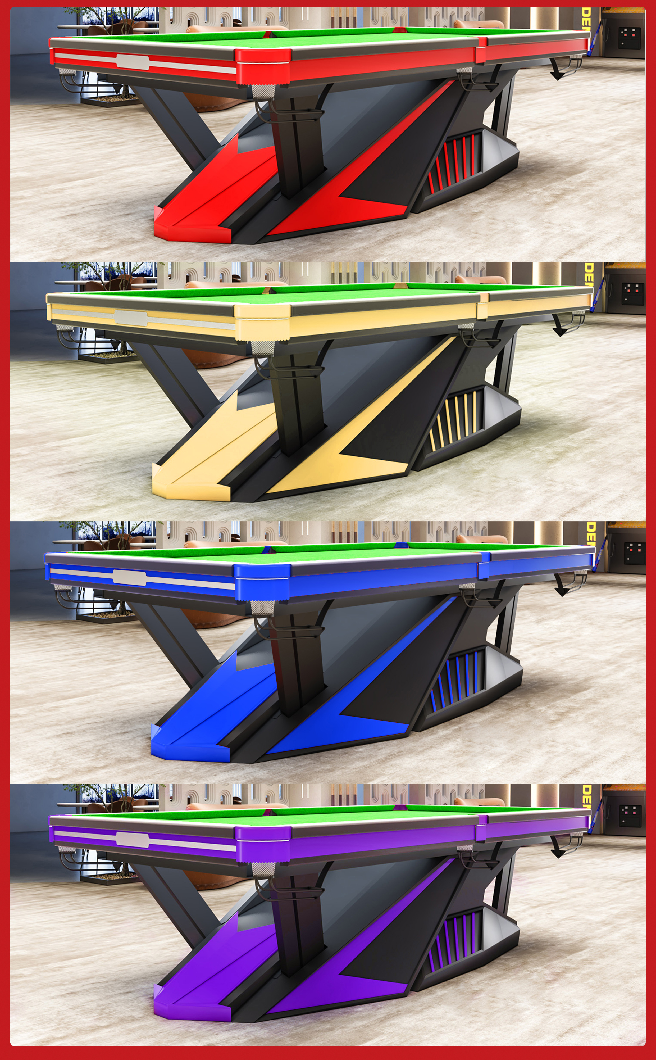 pool table，Sheet metal design，Structural design，Kanxing billiard table，Billiard Table Design，