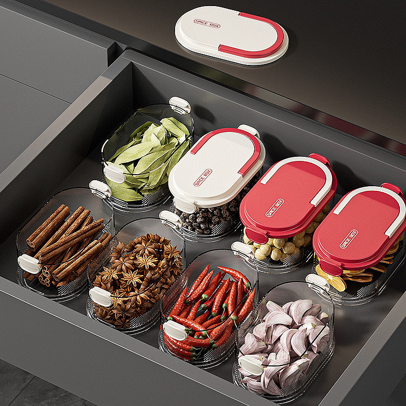 Dry material box，Spice box，storage box，Kitchen storage，Spice storage box，