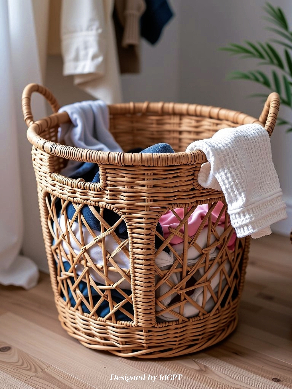 AIGC, AI, home, dirty clothes basket，