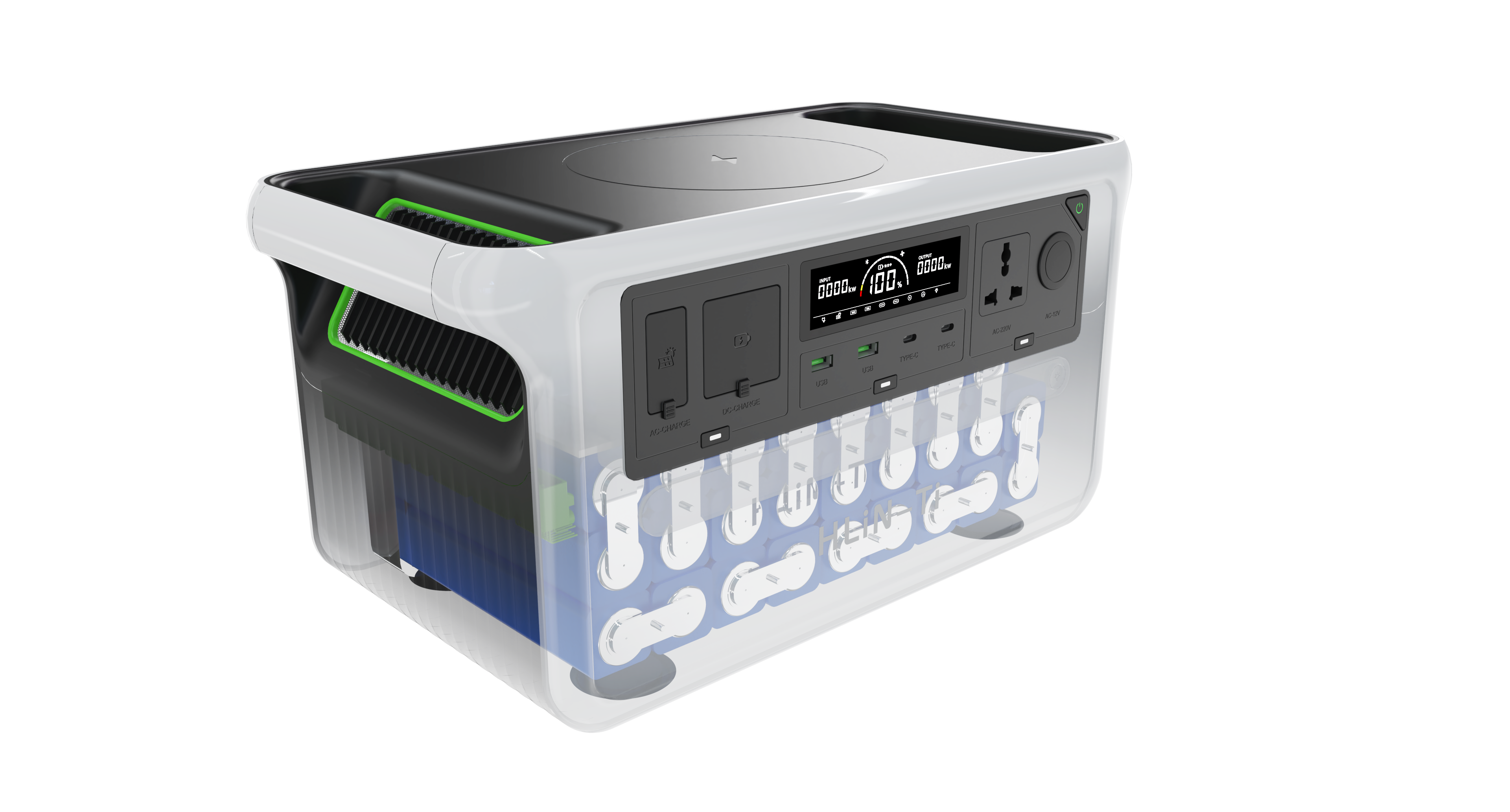 Industrial design, outdoor power supply, battery, outdoor, simple color matching，