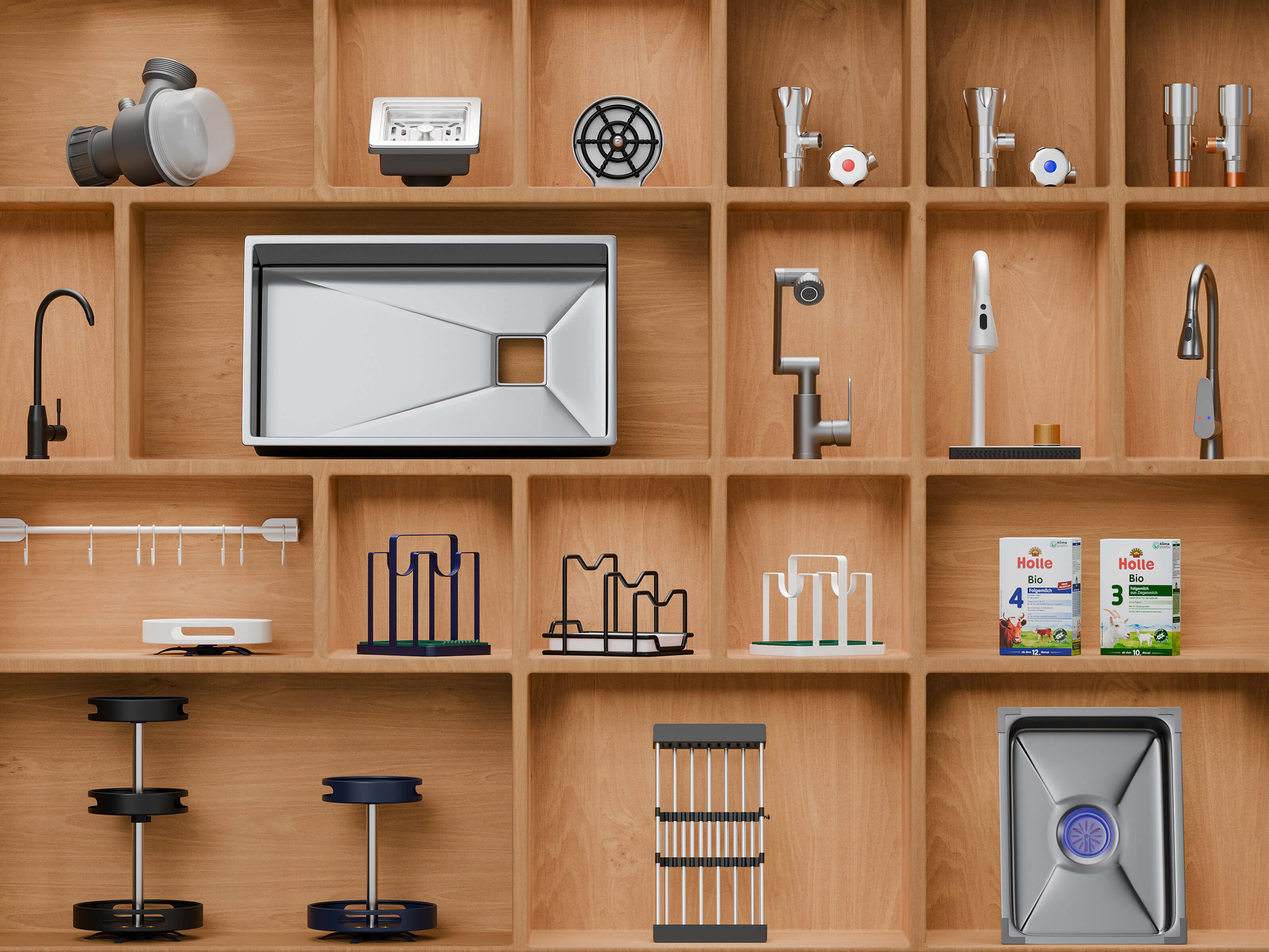 Kitchen sink，Kitchen rack，online retailers，3D works，3D modeling，3d，