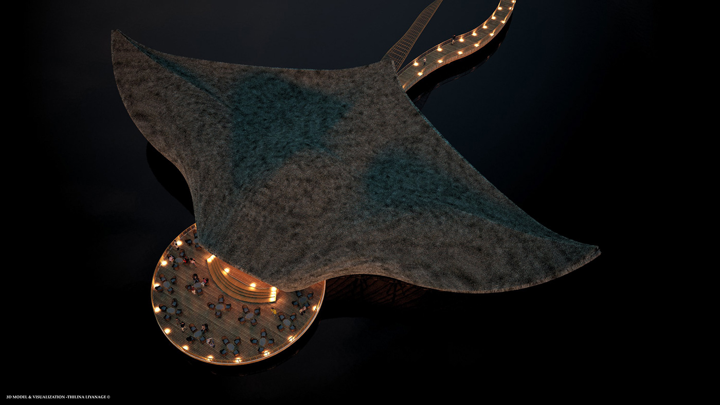 Architecture，environmental design，Manta Ray Ocean Restaurant，Interior design，