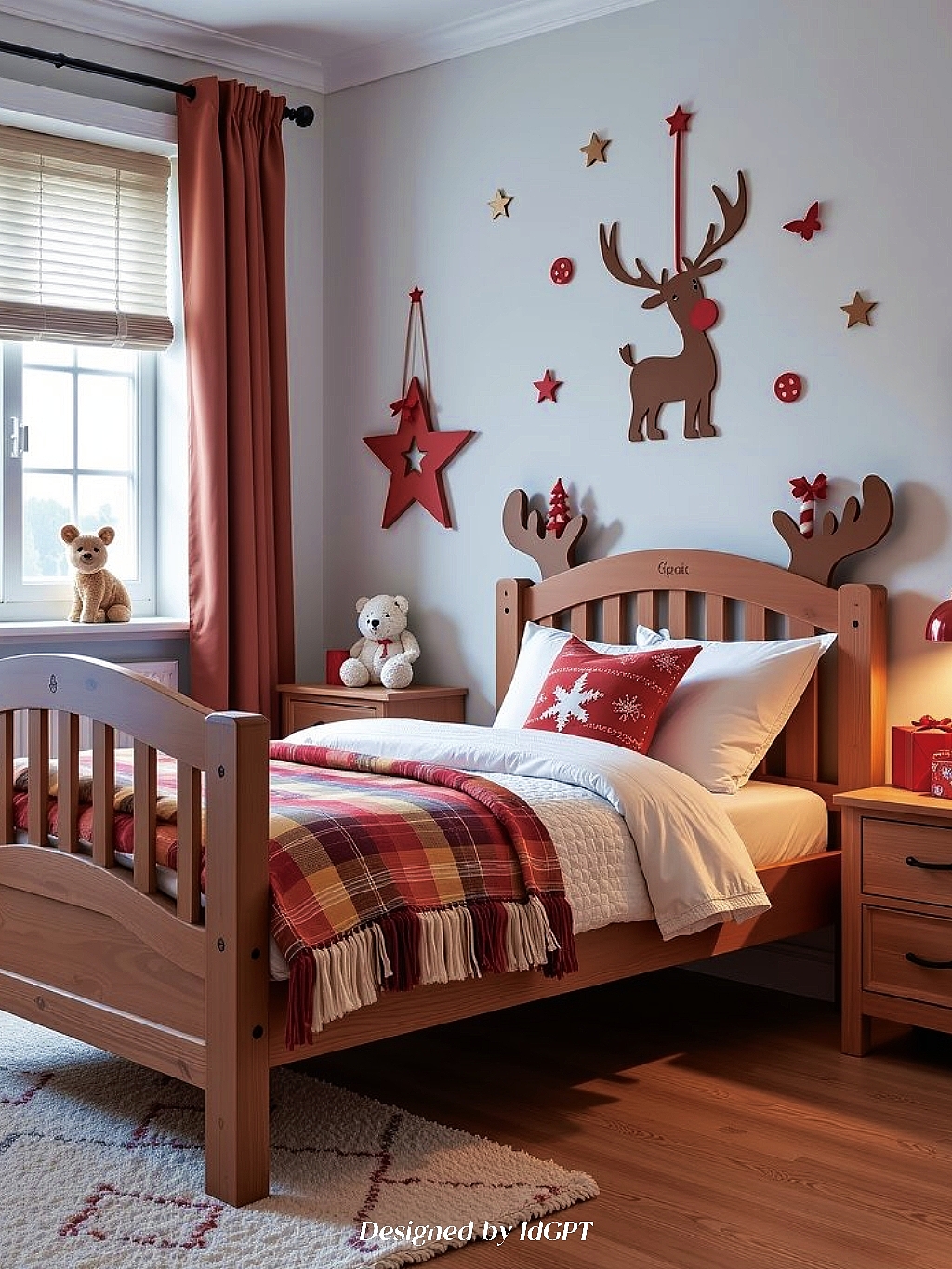 AIGC, AI, Home, Christmas Style Bed，